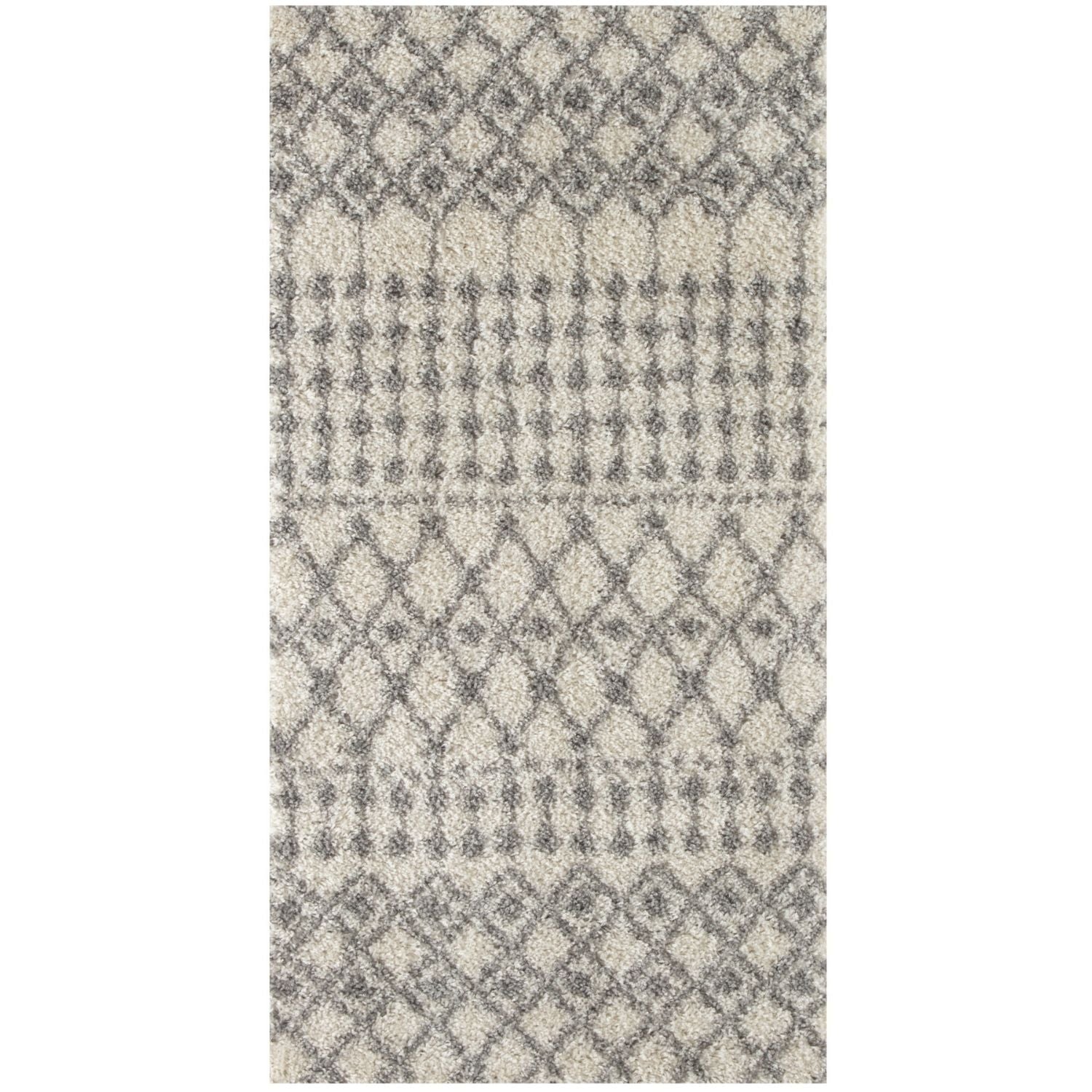 Moroccan Ivory Grey Shaggy Rug | 1000