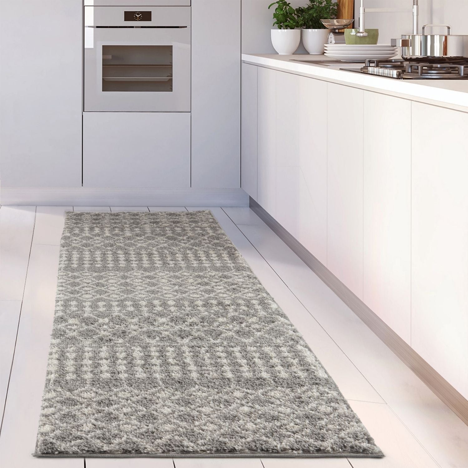 Moroccan Grey Shaggy Rug | 1010