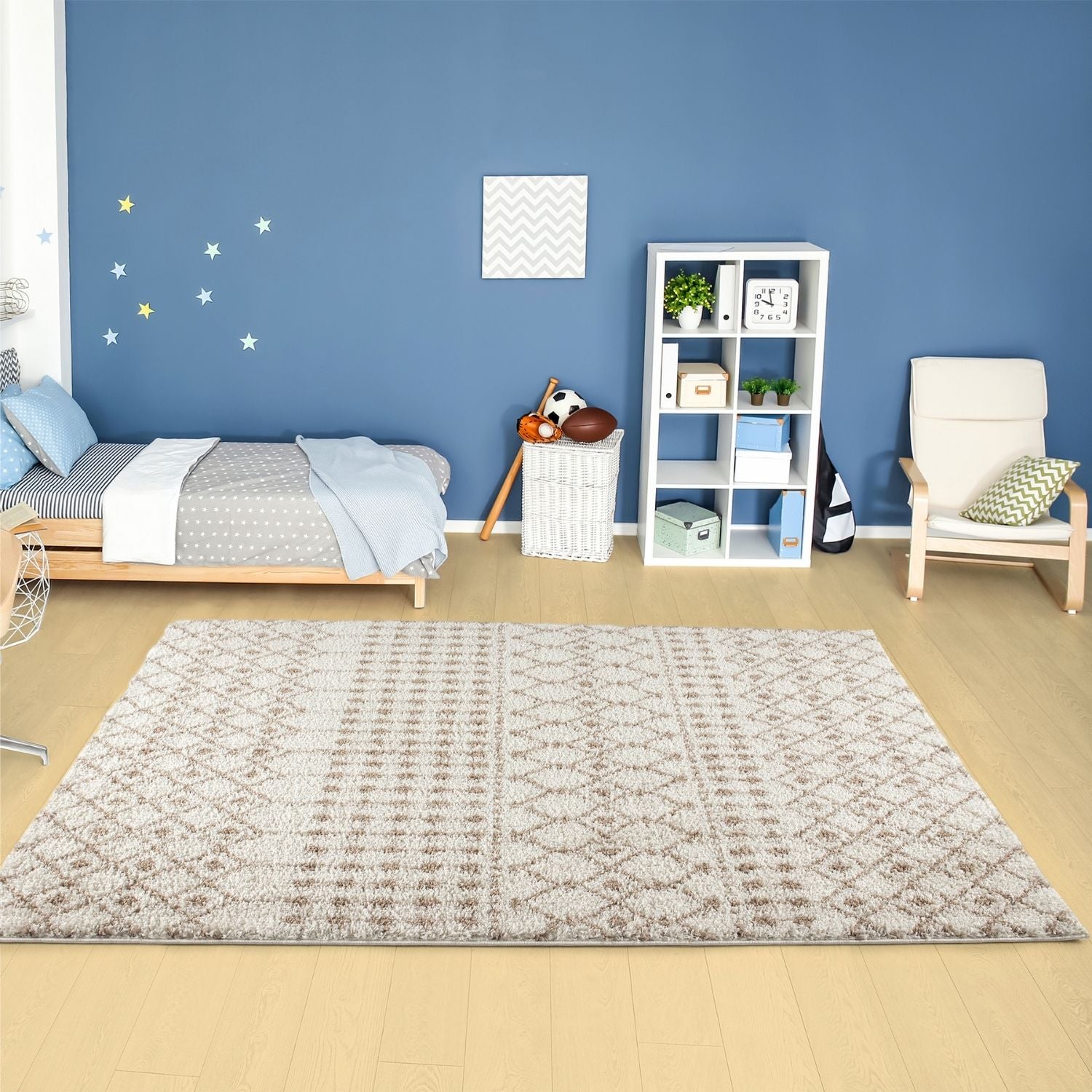 Moroccan Ivory Beige Shaggy Rug | 1030