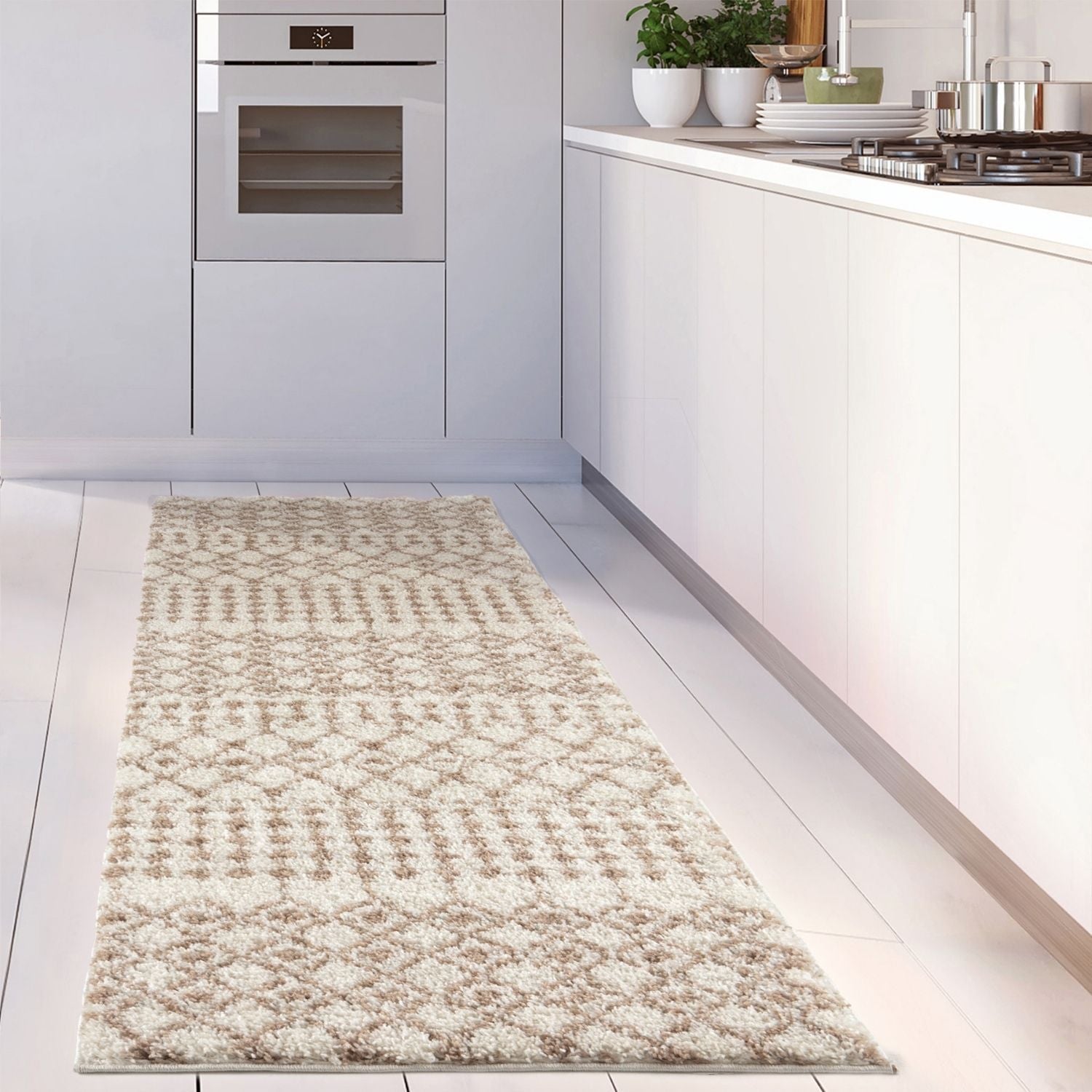 Moroccan Ivory Beige Shaggy Rug | 1030