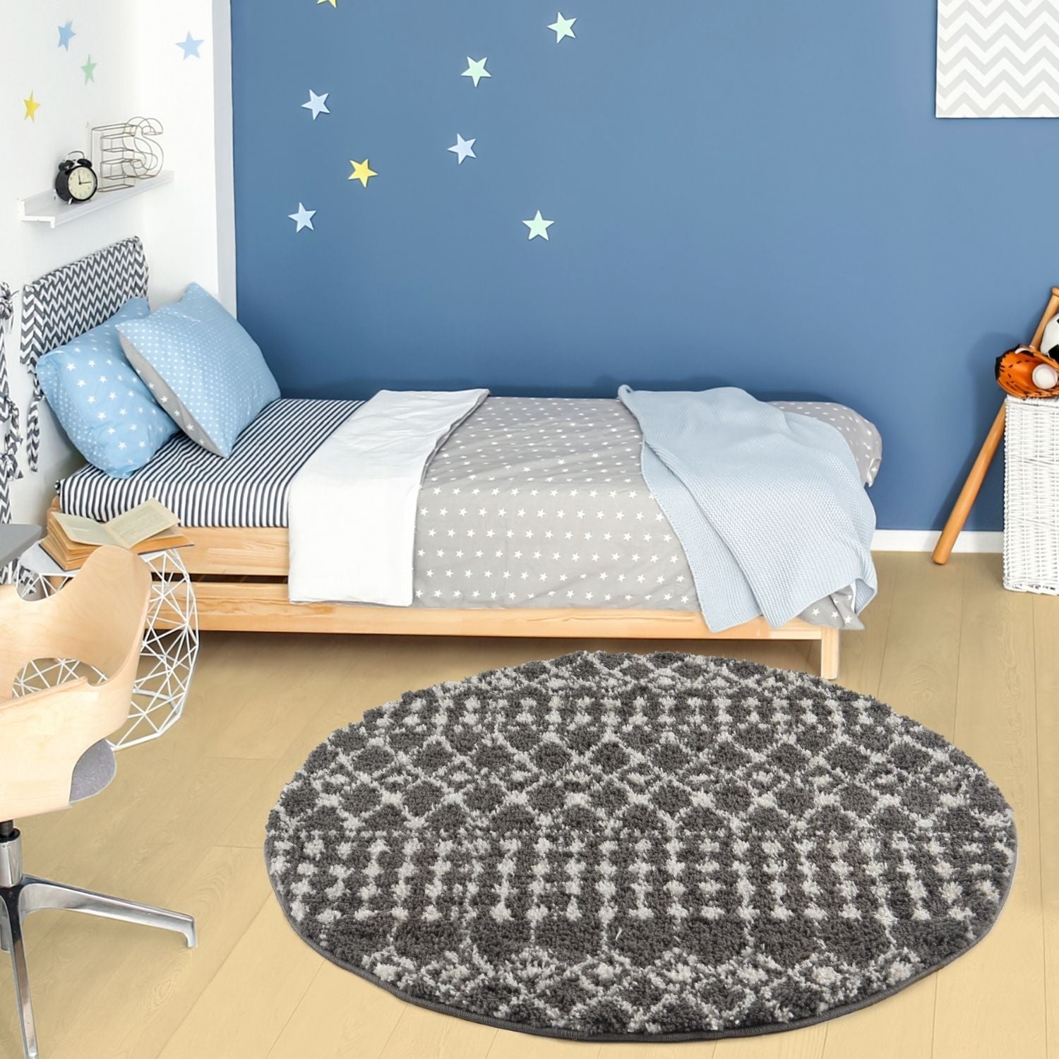 Moroccan Dark Grey  Shaggy Rug | 1040