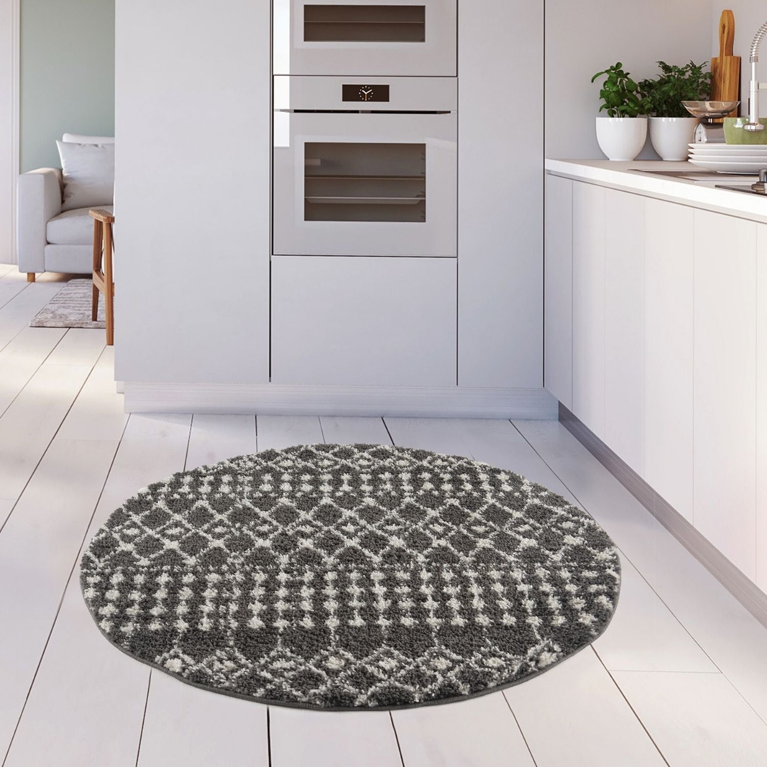 Moroccan Dark Grey  Shaggy Rug | 1040