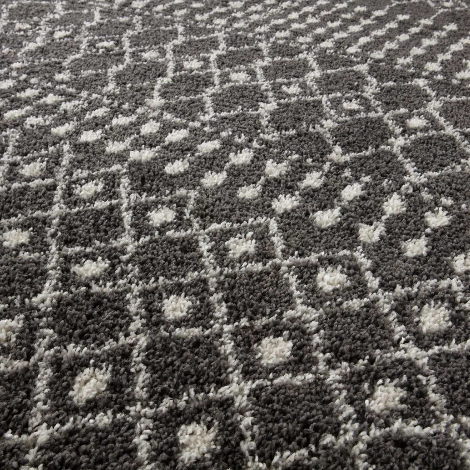 Moroccan Dark Grey  Shaggy Rug | 1040