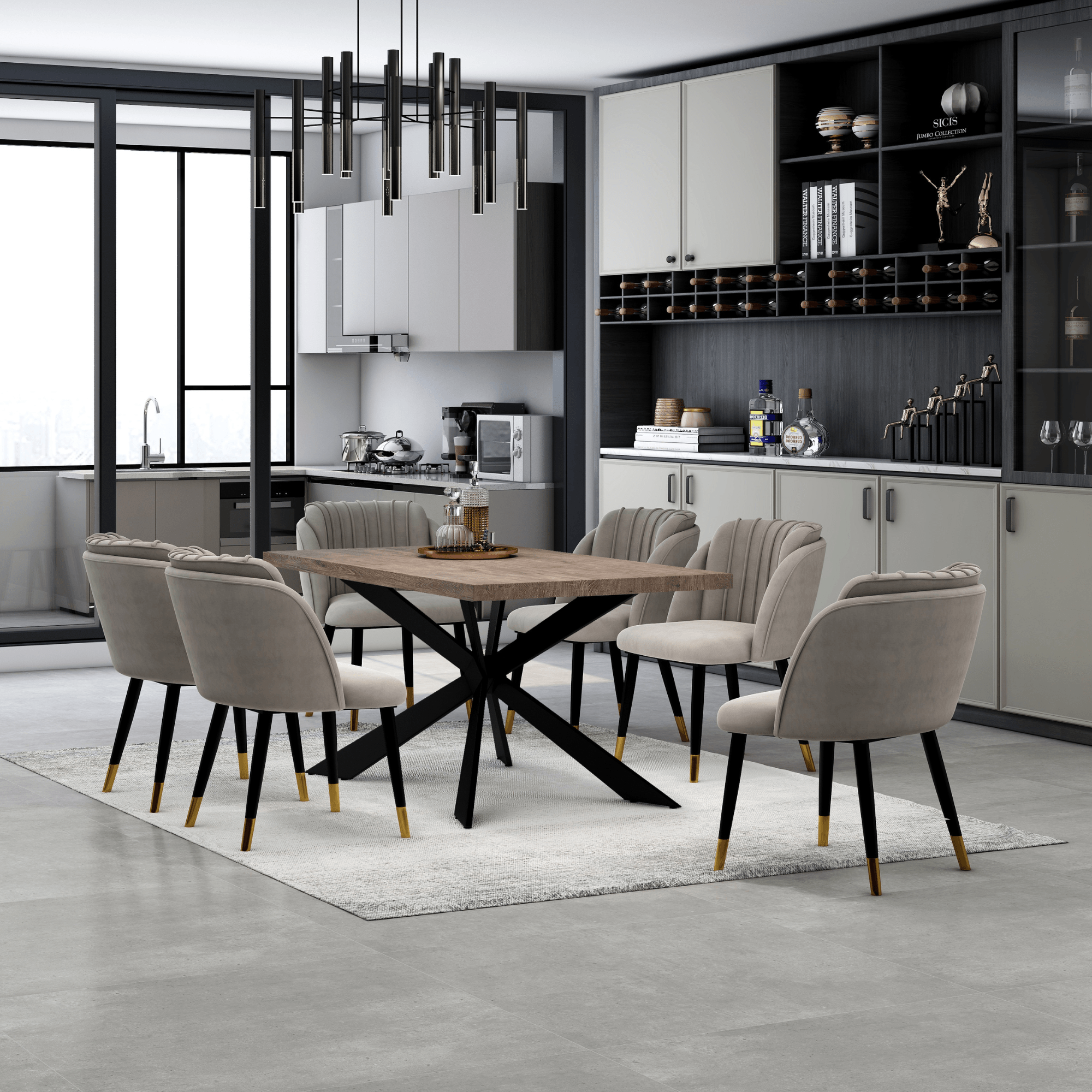 Milano velvet dining chair