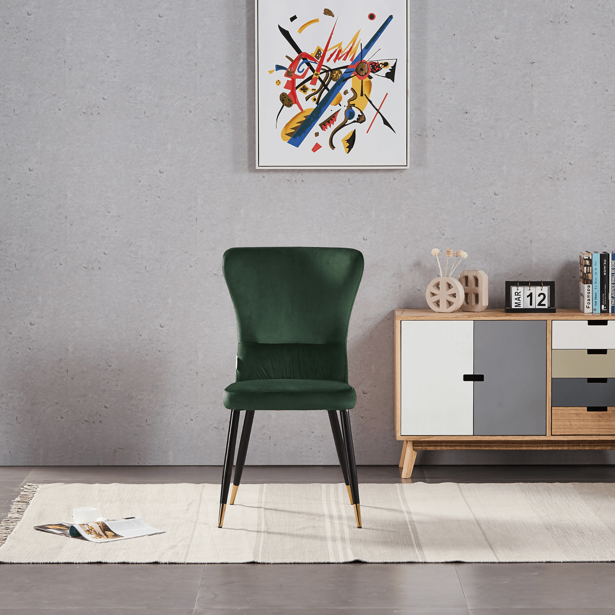 New York LUX Velvet Dining Chair with Metal Legs - Scandinavian Inspired