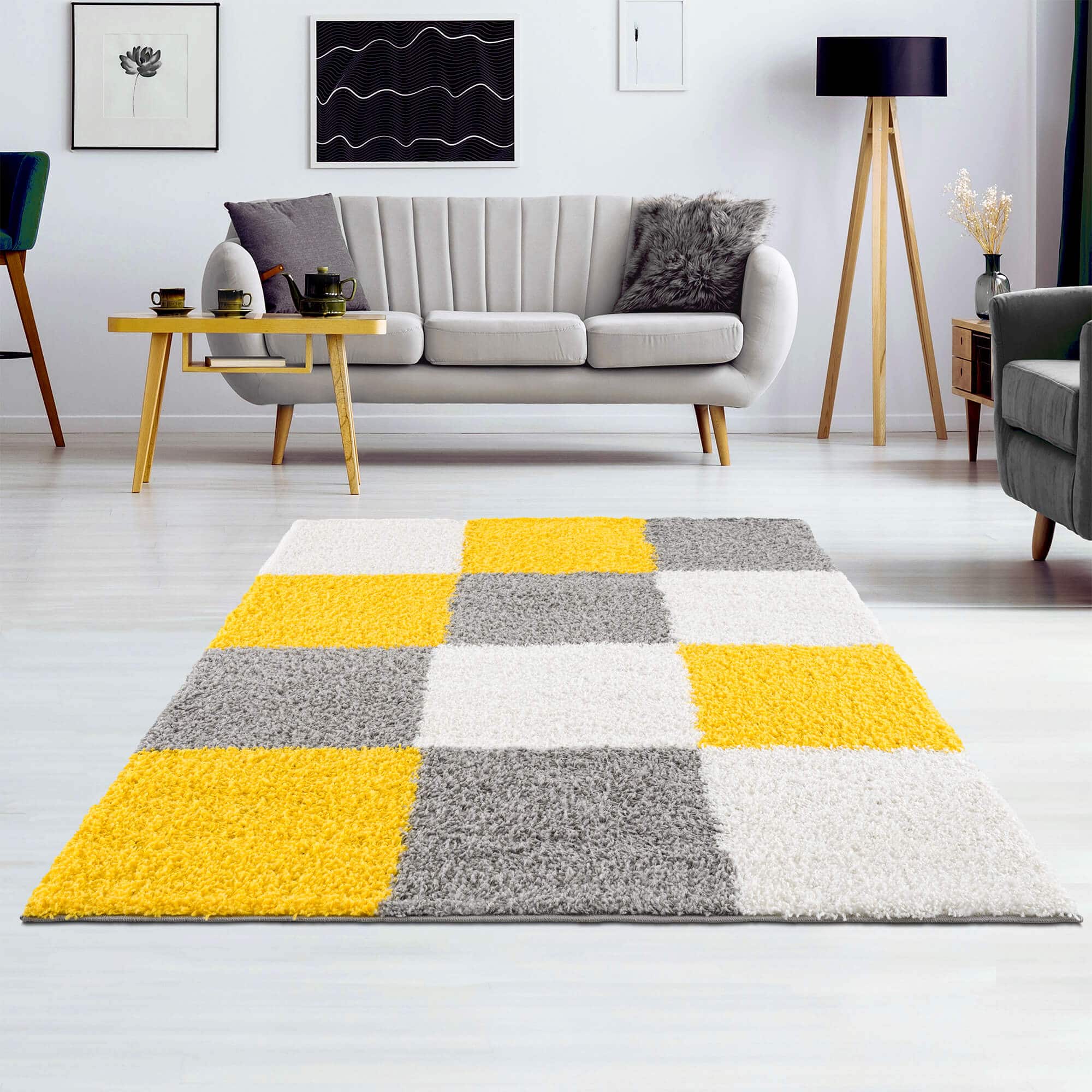 Shaggy Collection Yellow Shaggy Rugs | 381Y