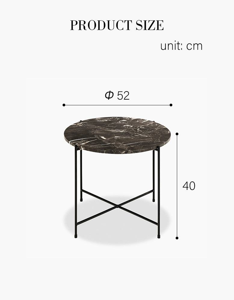 Omojuwa Round Side Table, Marble