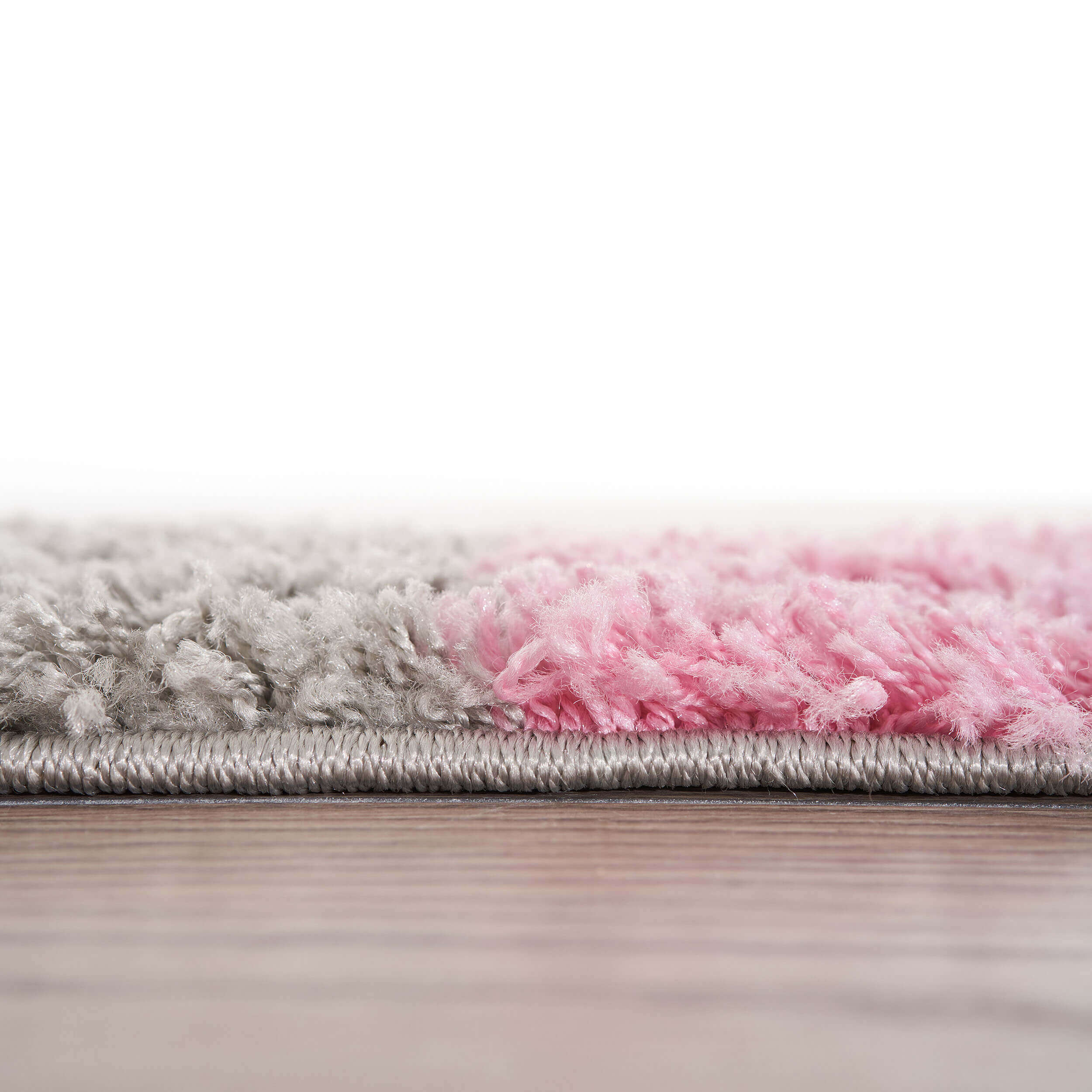 Shaggy Geometric Blush Pink Rugs | 382P