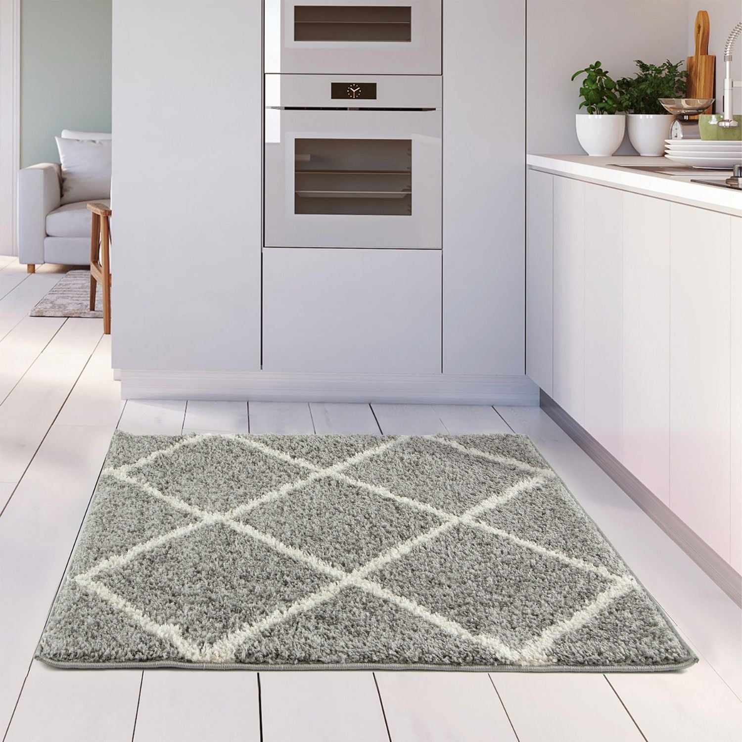 Moroccan Grey Shaggy Rug | 510
