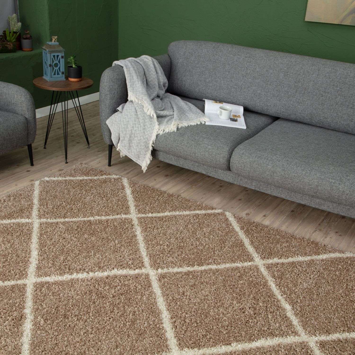 Moroccan Beige Shaggy Rug | 520