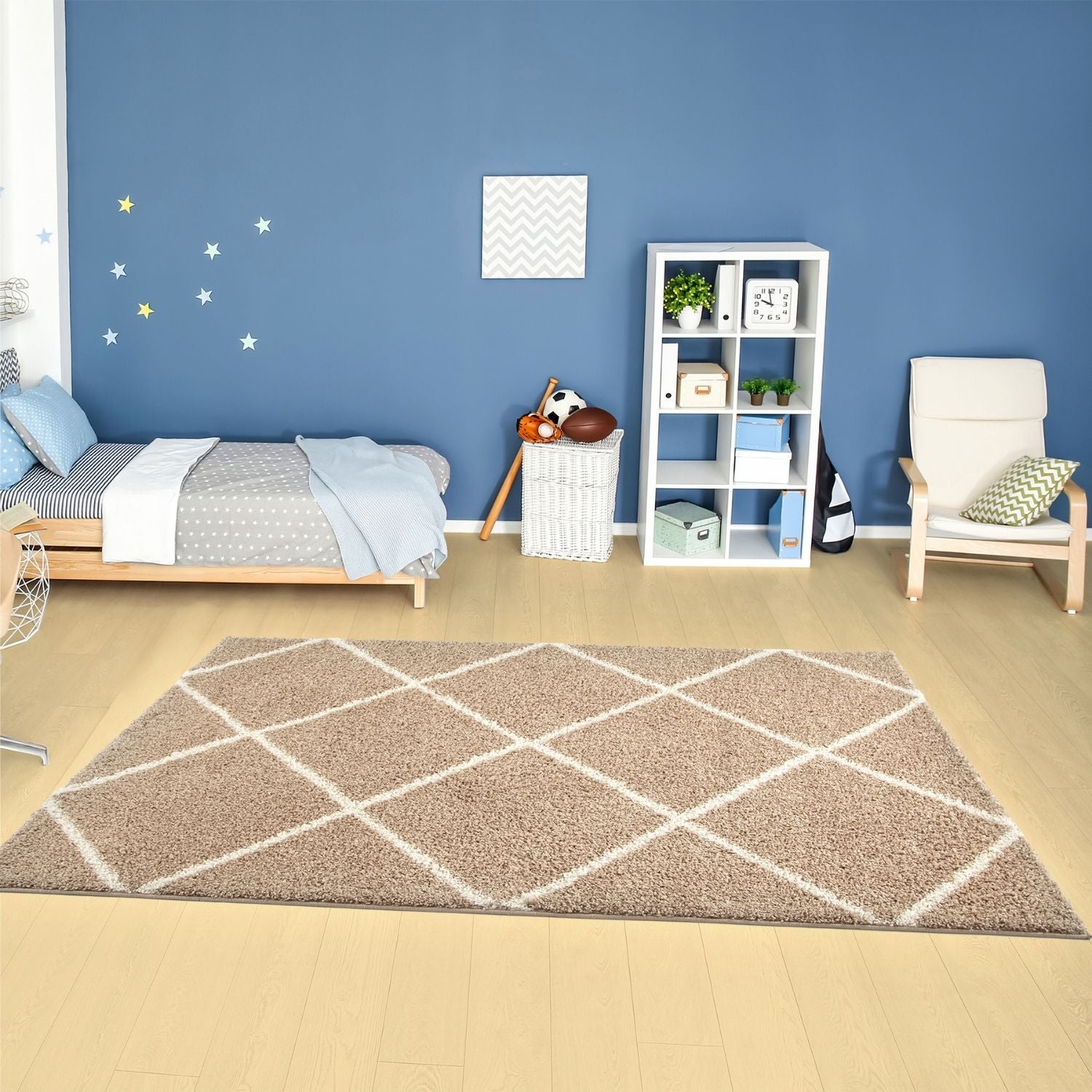 Moroccan Beige Shaggy Rug | 520