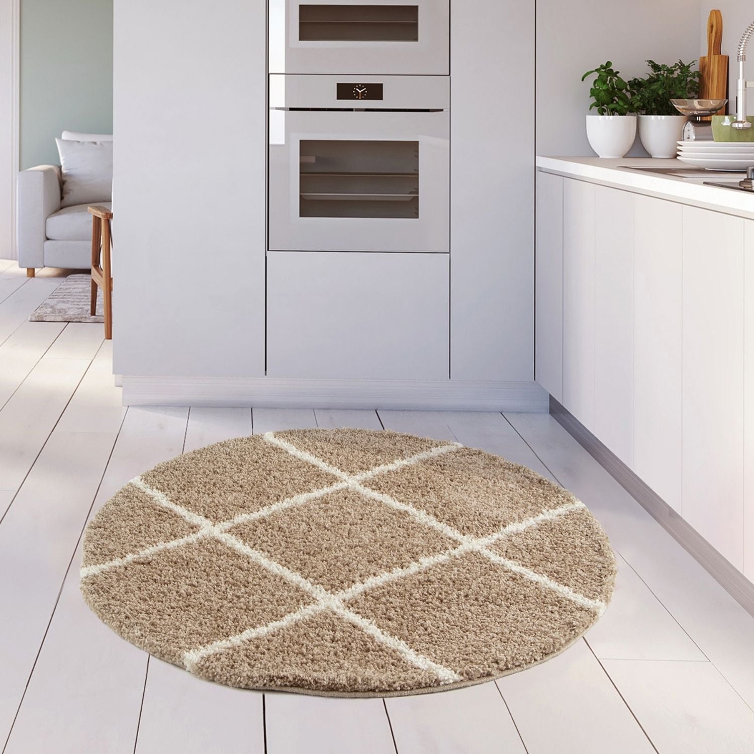 Moroccan Beige Shaggy Rug | 520