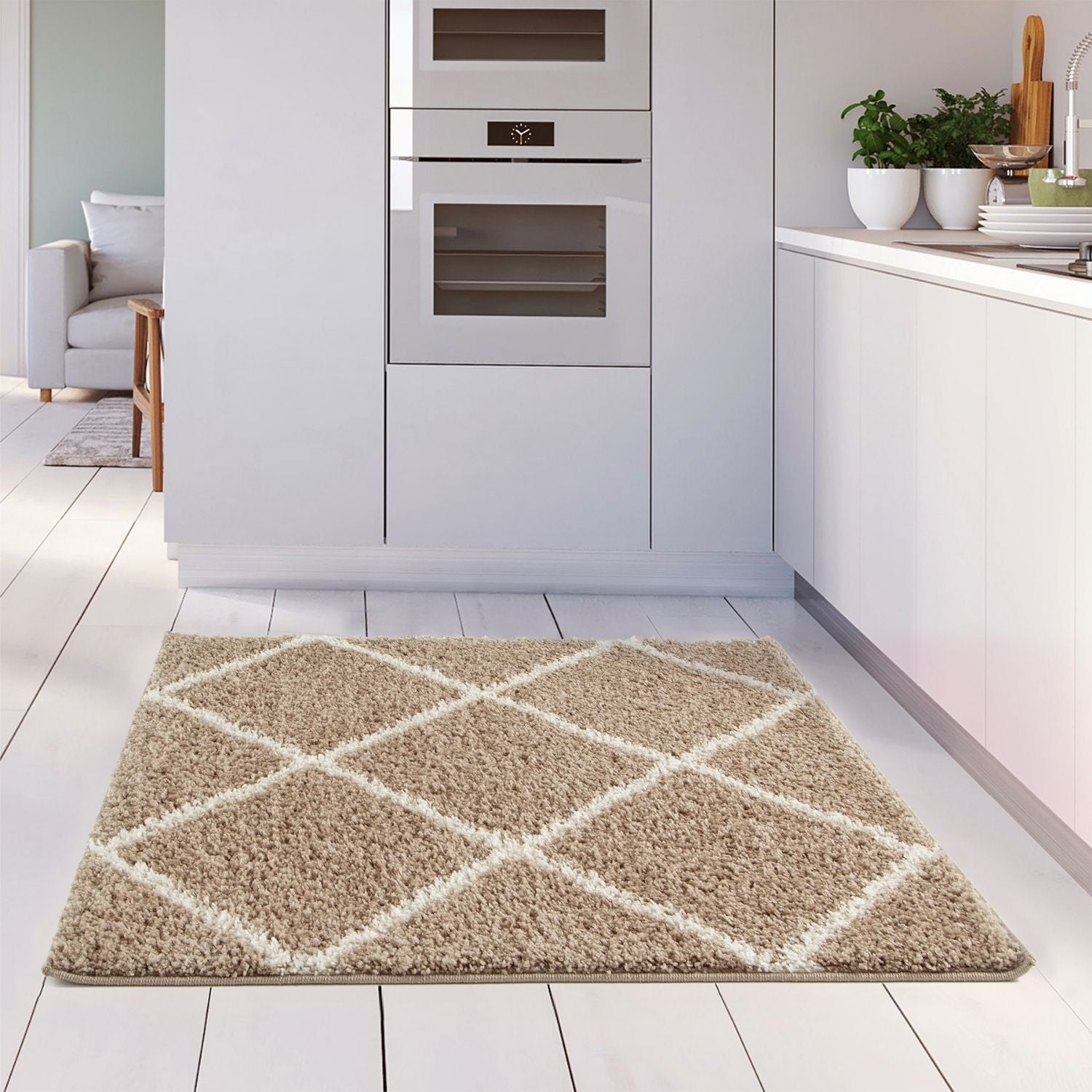 Moroccan Beige Shaggy Rug | 520