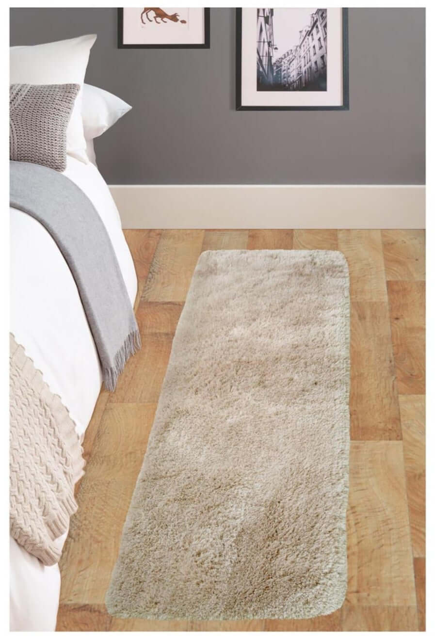 Soft Washable Beige Shaggy Rug | SA-02