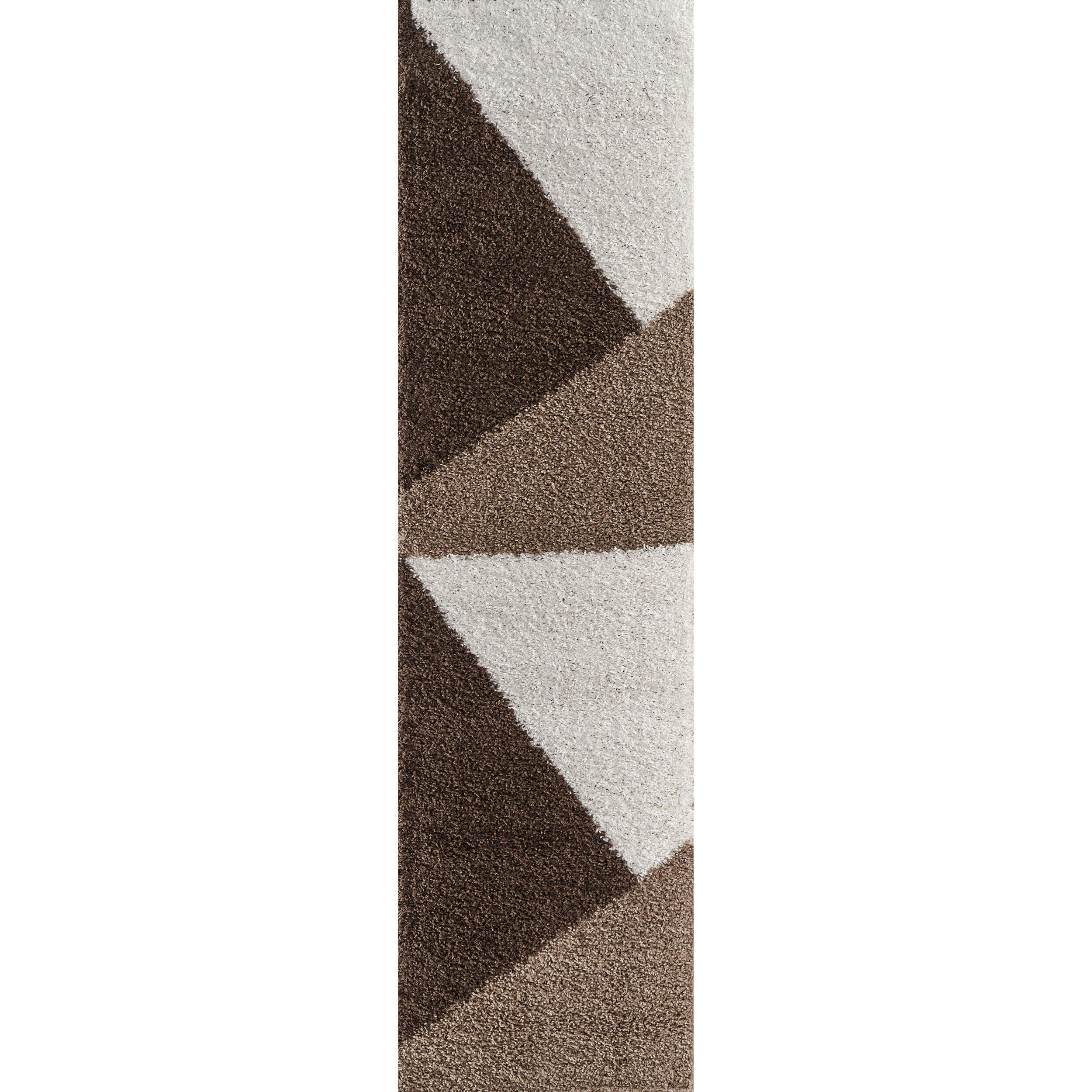 Shaggy Geometric Brown Rugs| 382B