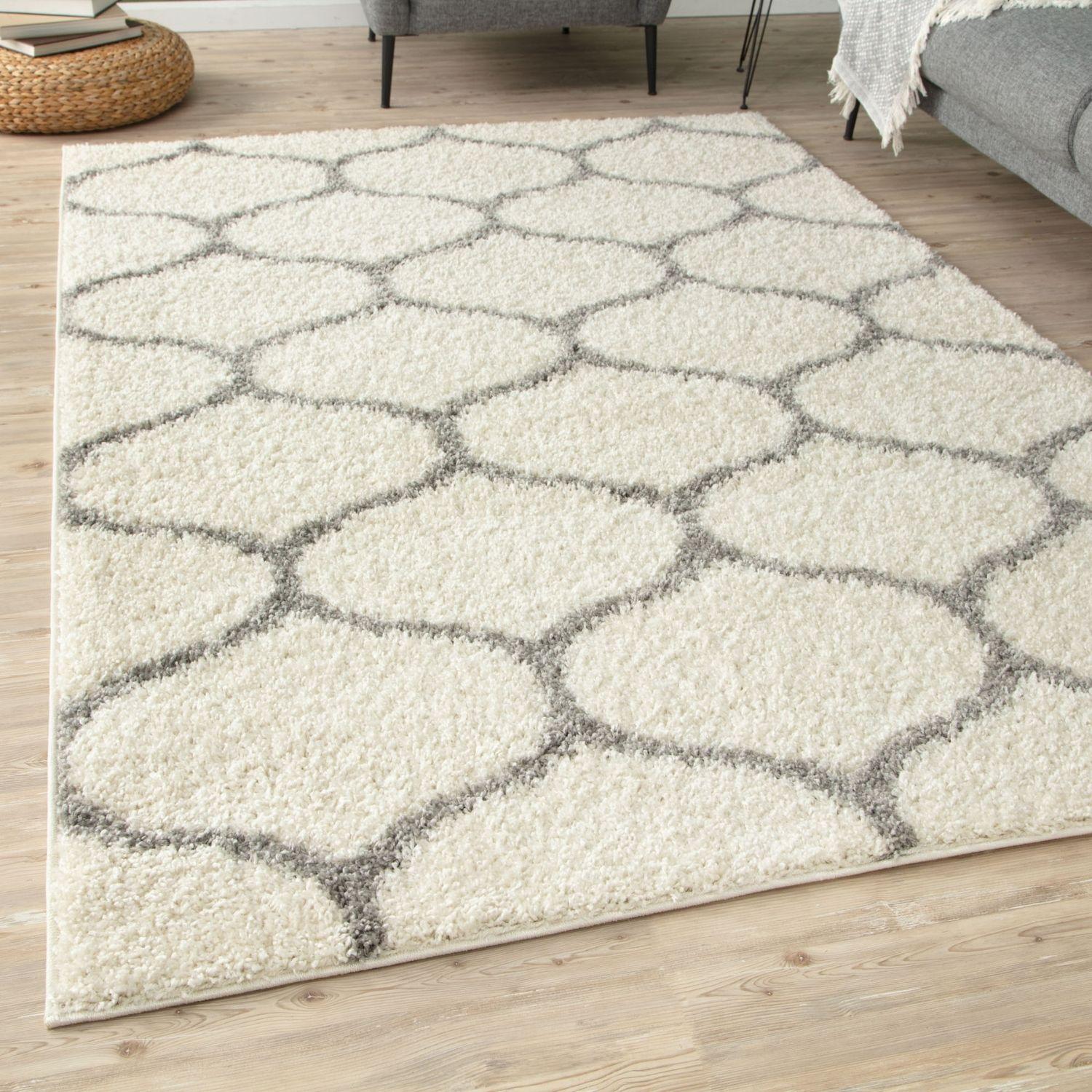 Moroccan Ivory Shaggy Rug | 600