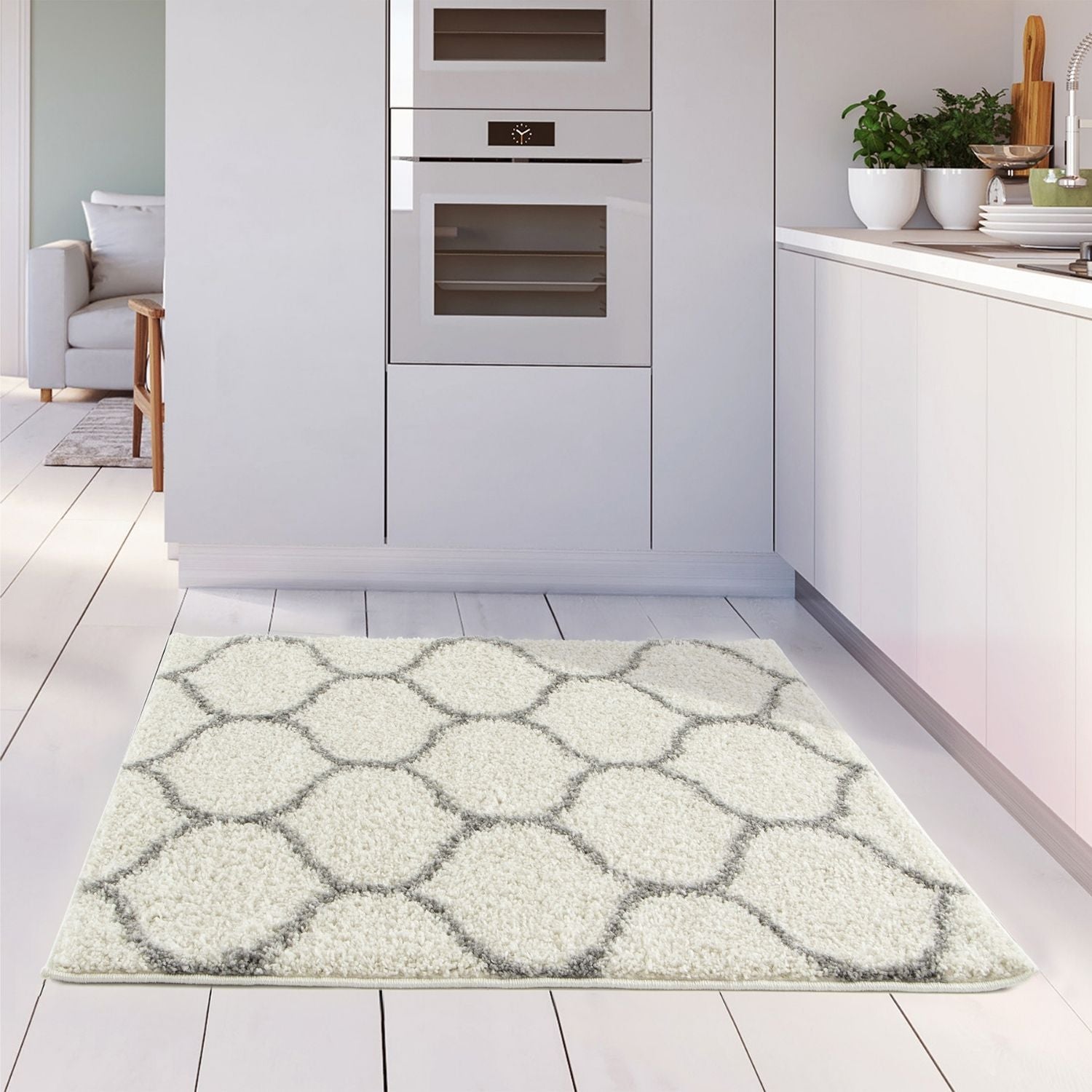 Moroccan Ivory Shaggy Rug | 600