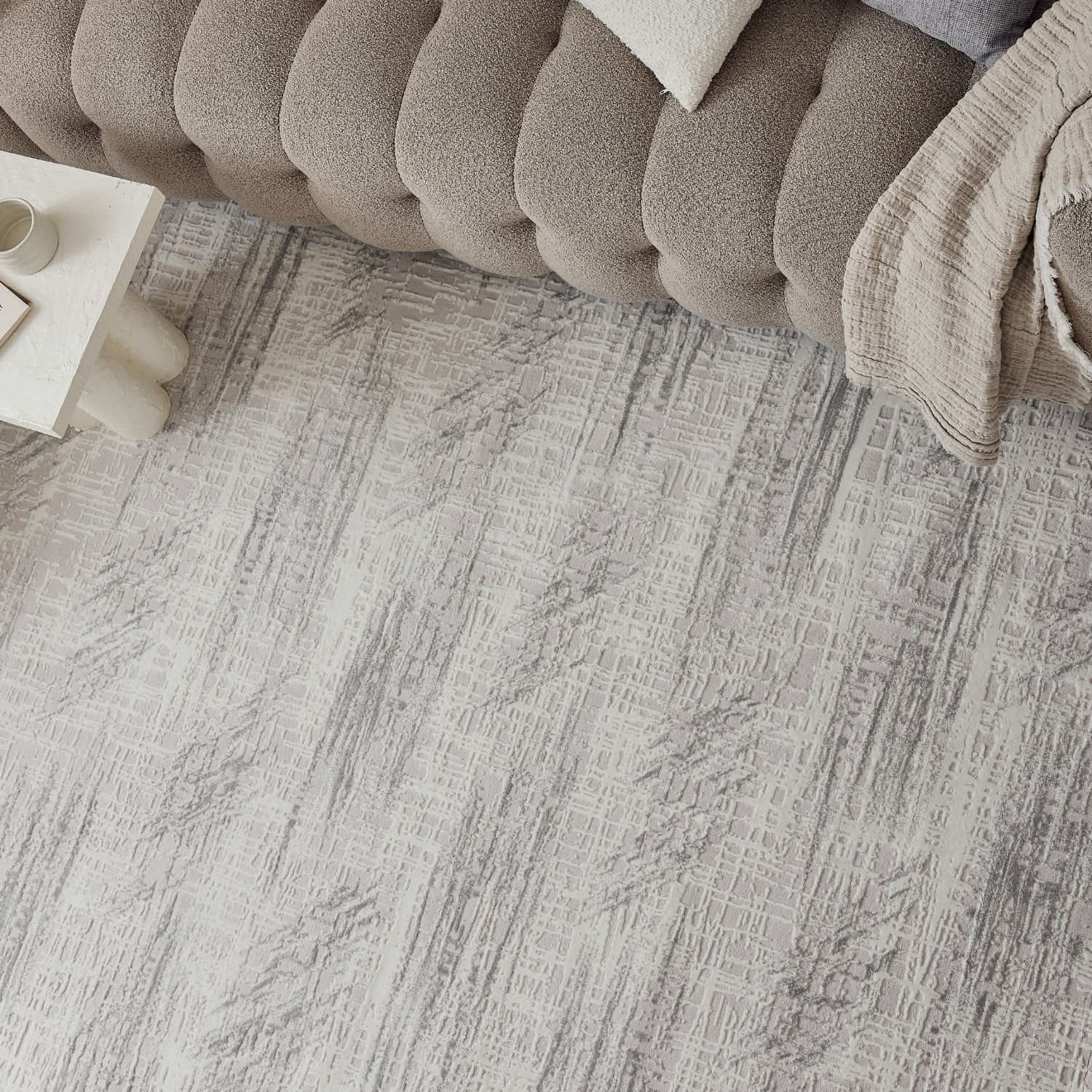 Carmel Cream-Grey Abstract Rug | 6030