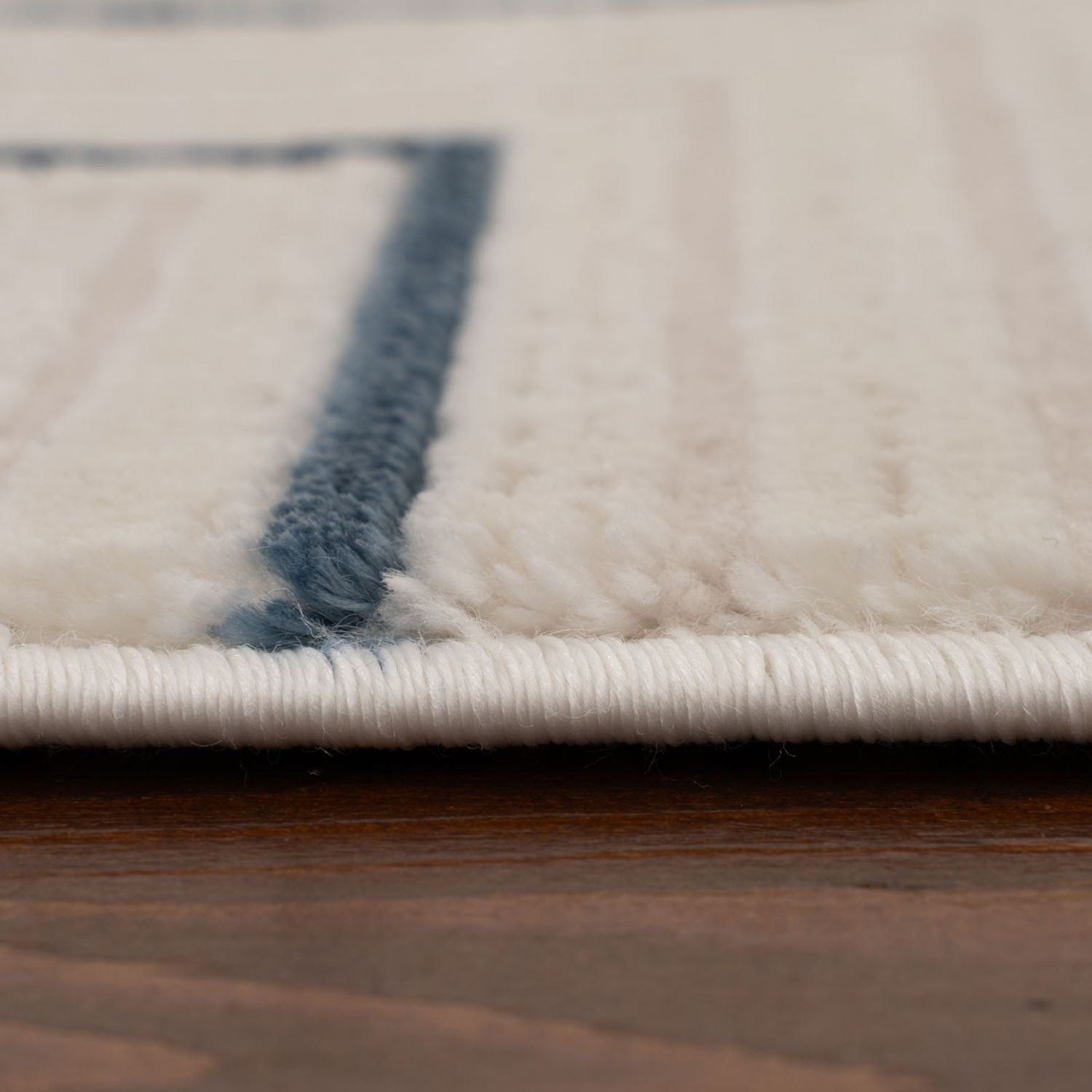 Carmel Cream-Blue Geometric Rug | 6040