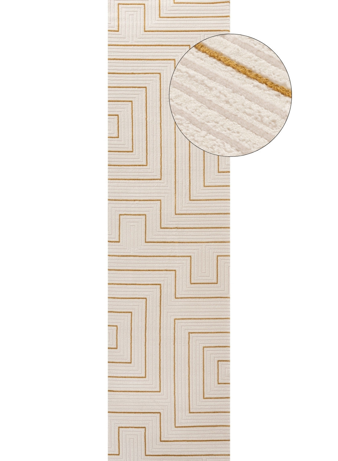 Carmel Cream-Gold Geometric Rug | 6040