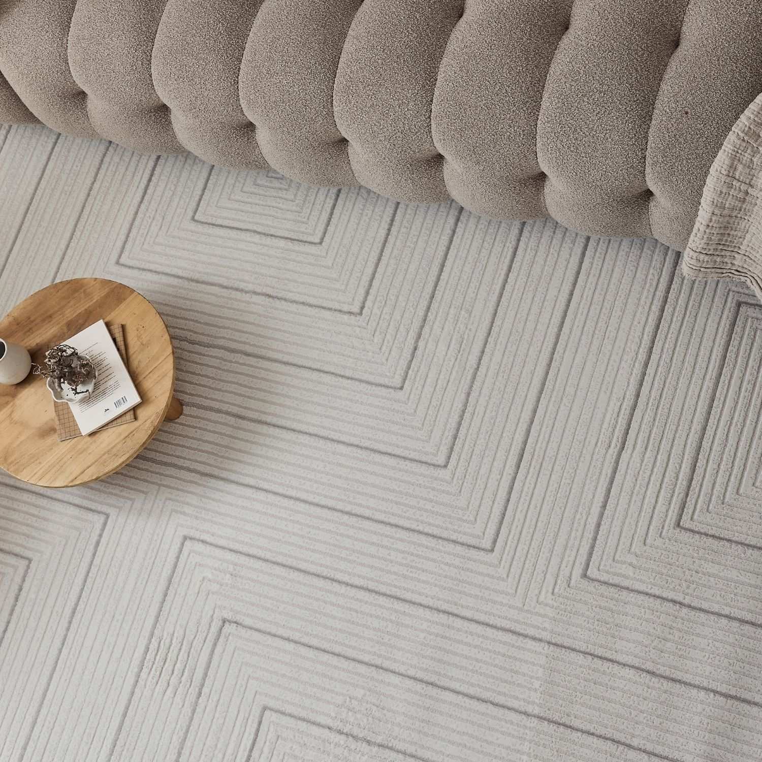 Carmel Cream-Grey Geometric Rug | 6040