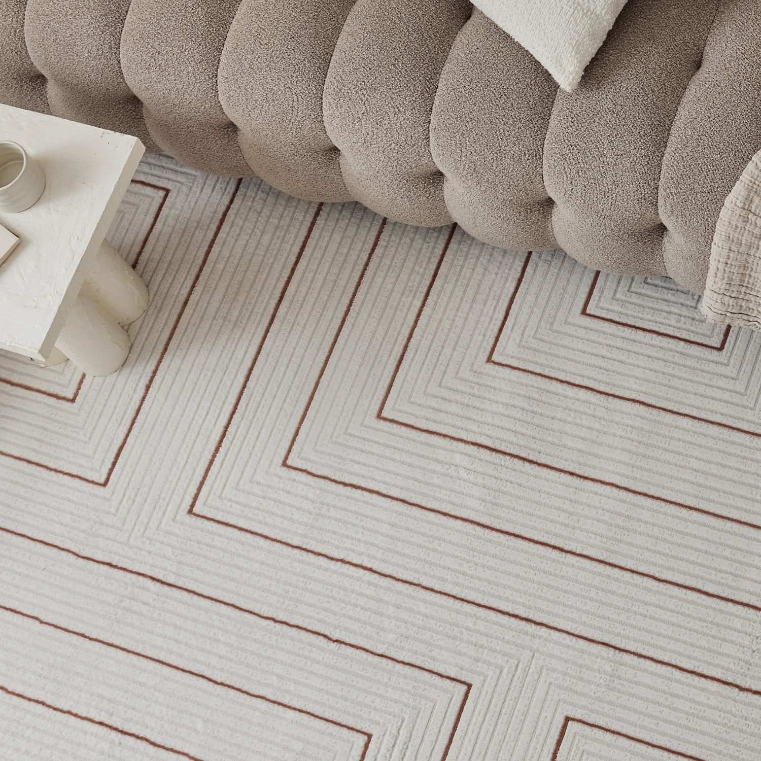 Carmel Cream-Terra Geometric Rug | 6040