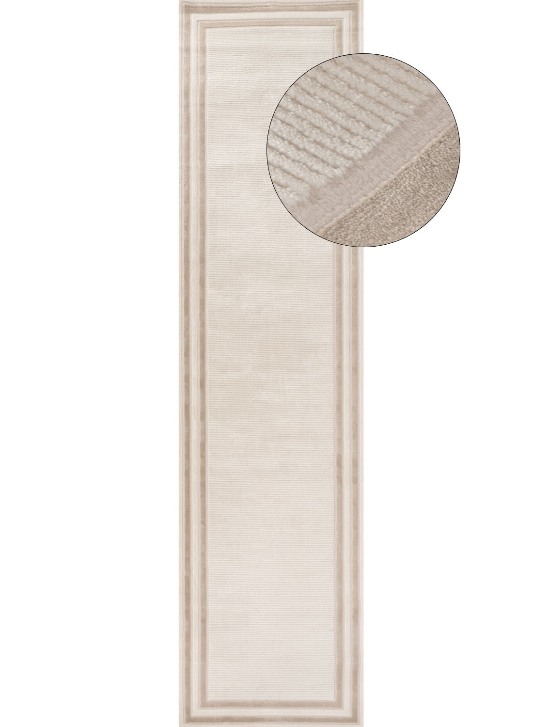 Carmel Cream-Beige Bordered Rug | 6060