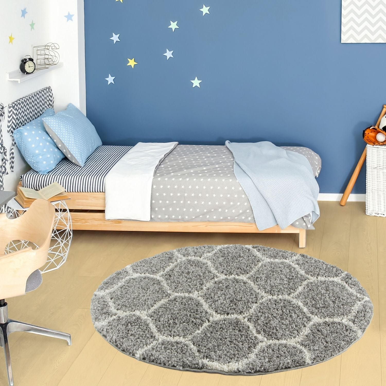 Moroccan Grey Shaggy Rug | 610