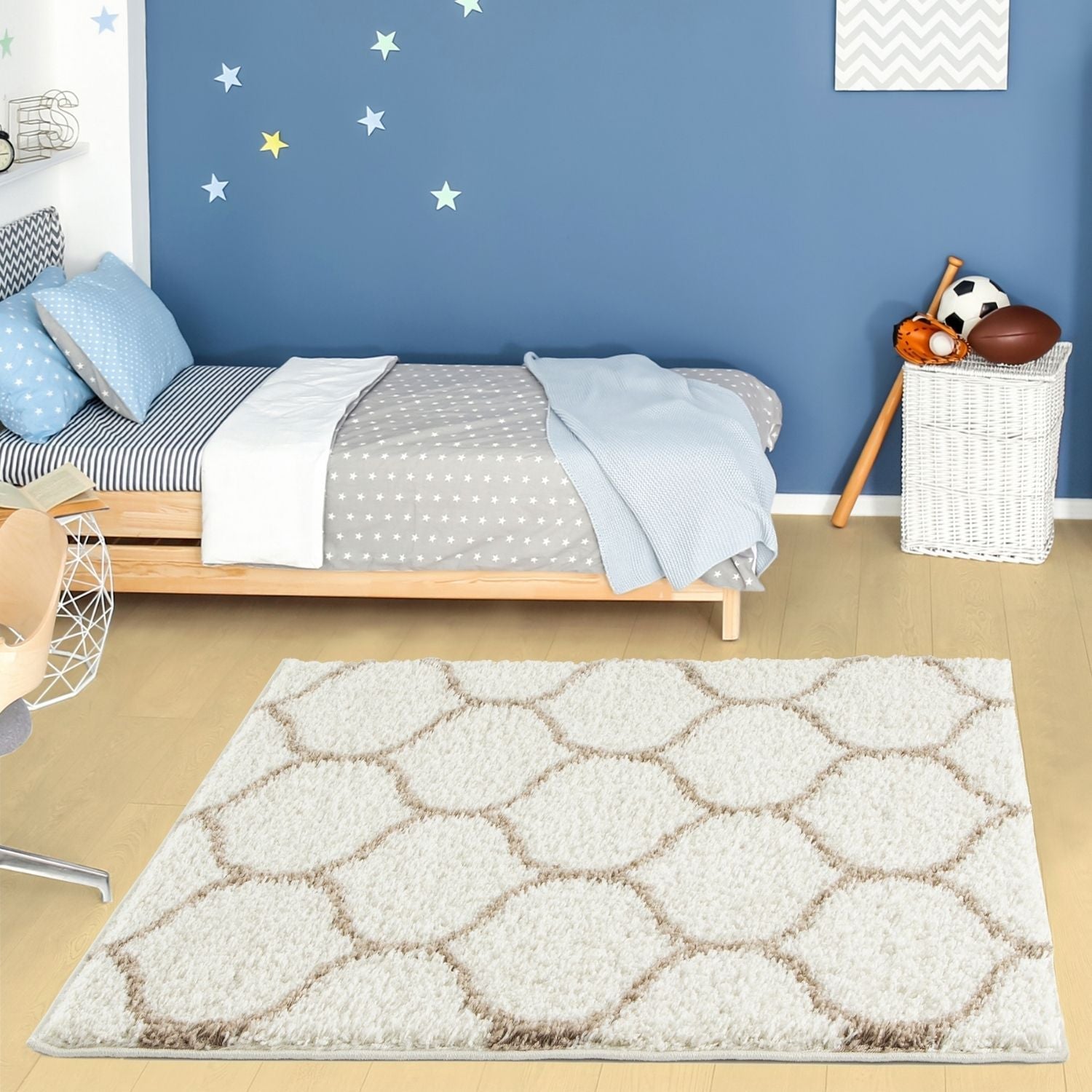 Moroccan Ivory Shaggy Rug | 630