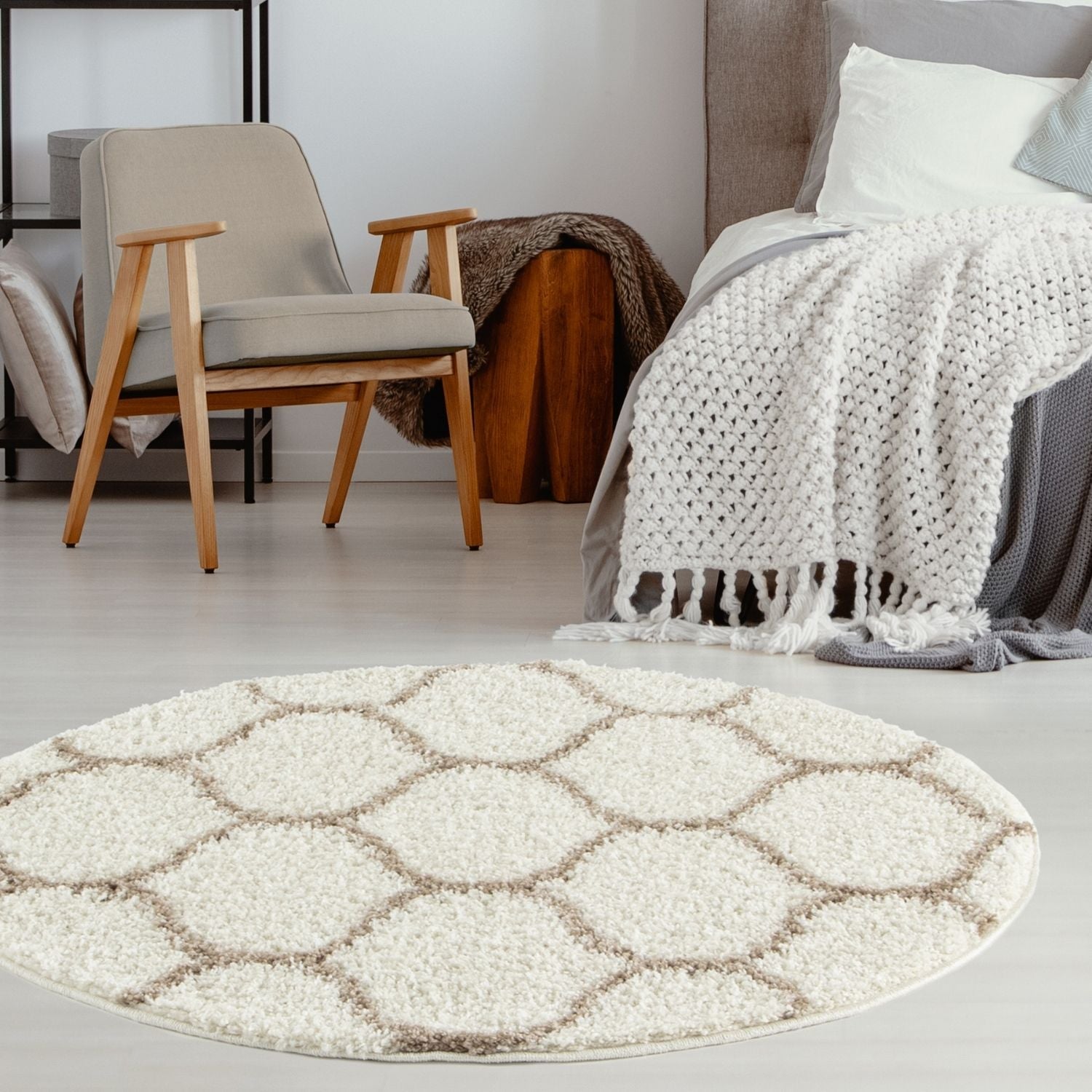 Moroccan Ivory Shaggy Rug | 630