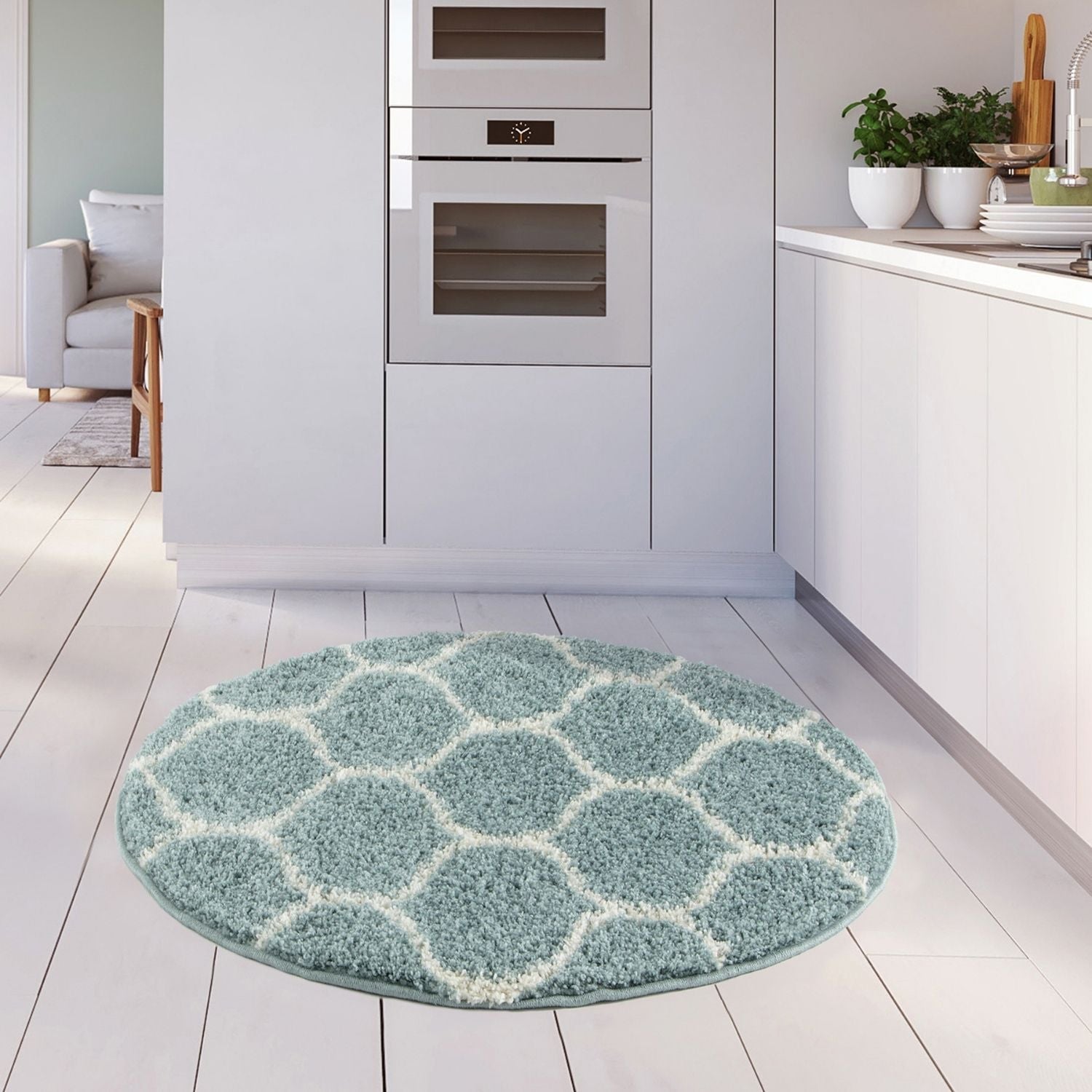 Moroccan Duck Egg Blue Shaggy Rug | 650