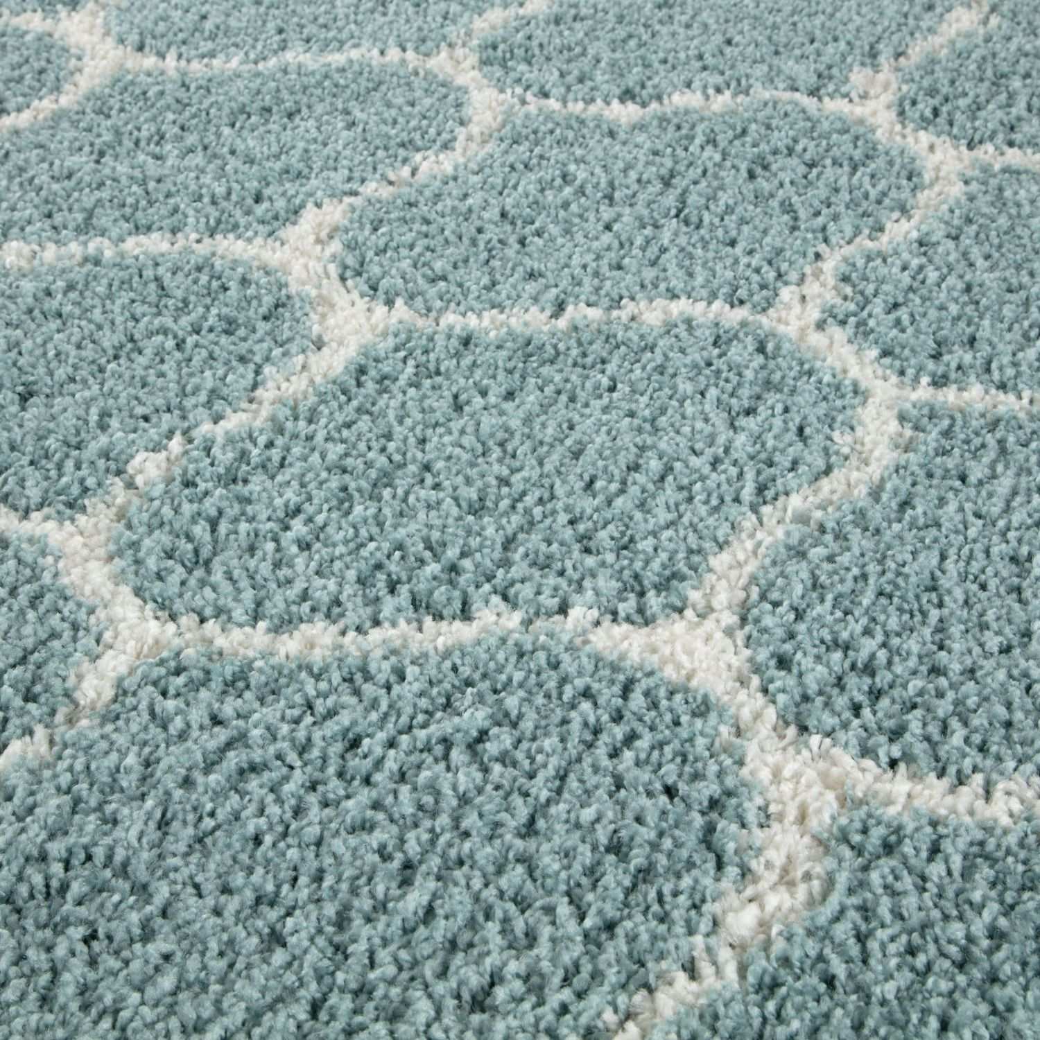 Moroccan Duck Egg Blue Shaggy Rug | 650