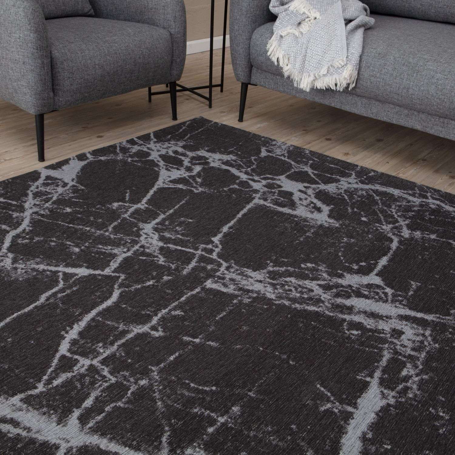 Washable Rug Carina Dark Grey | 6952D