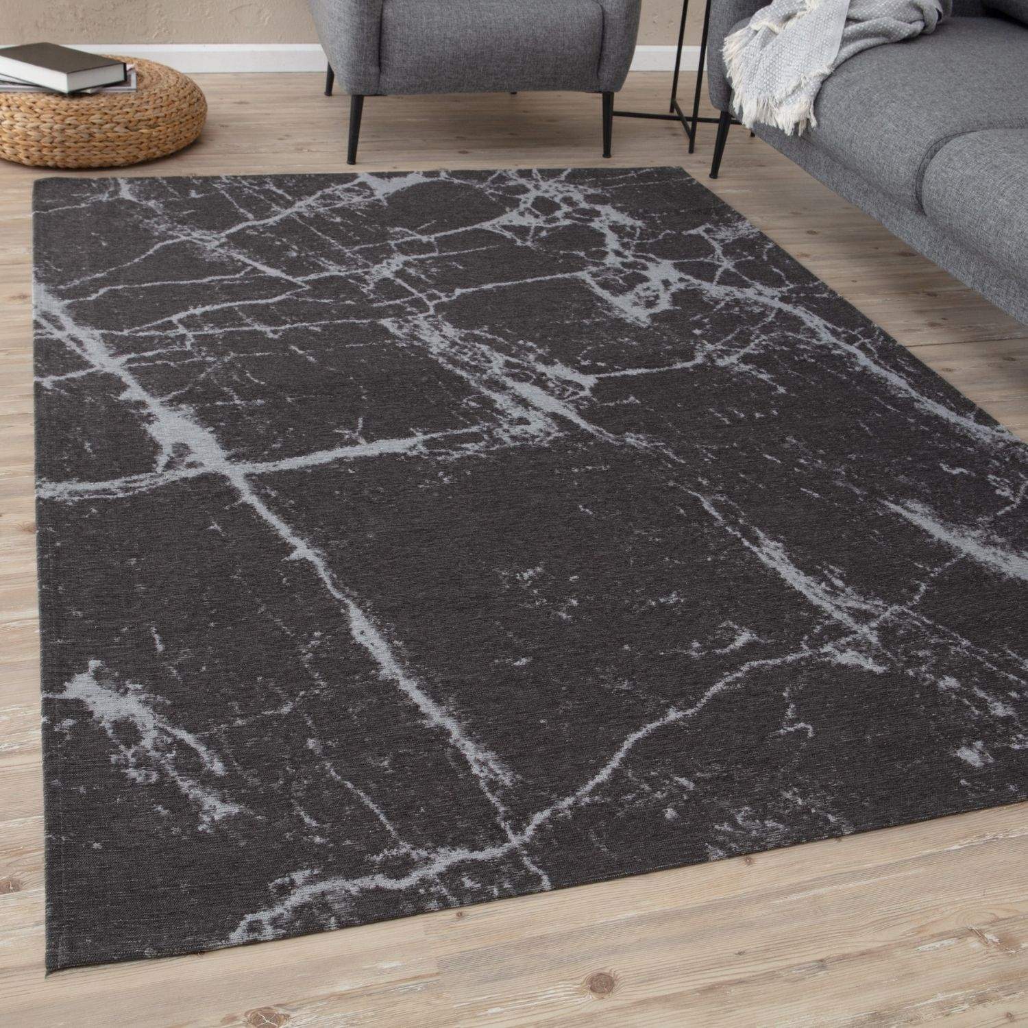 Washable Rug Carina Dark Grey | 6952D