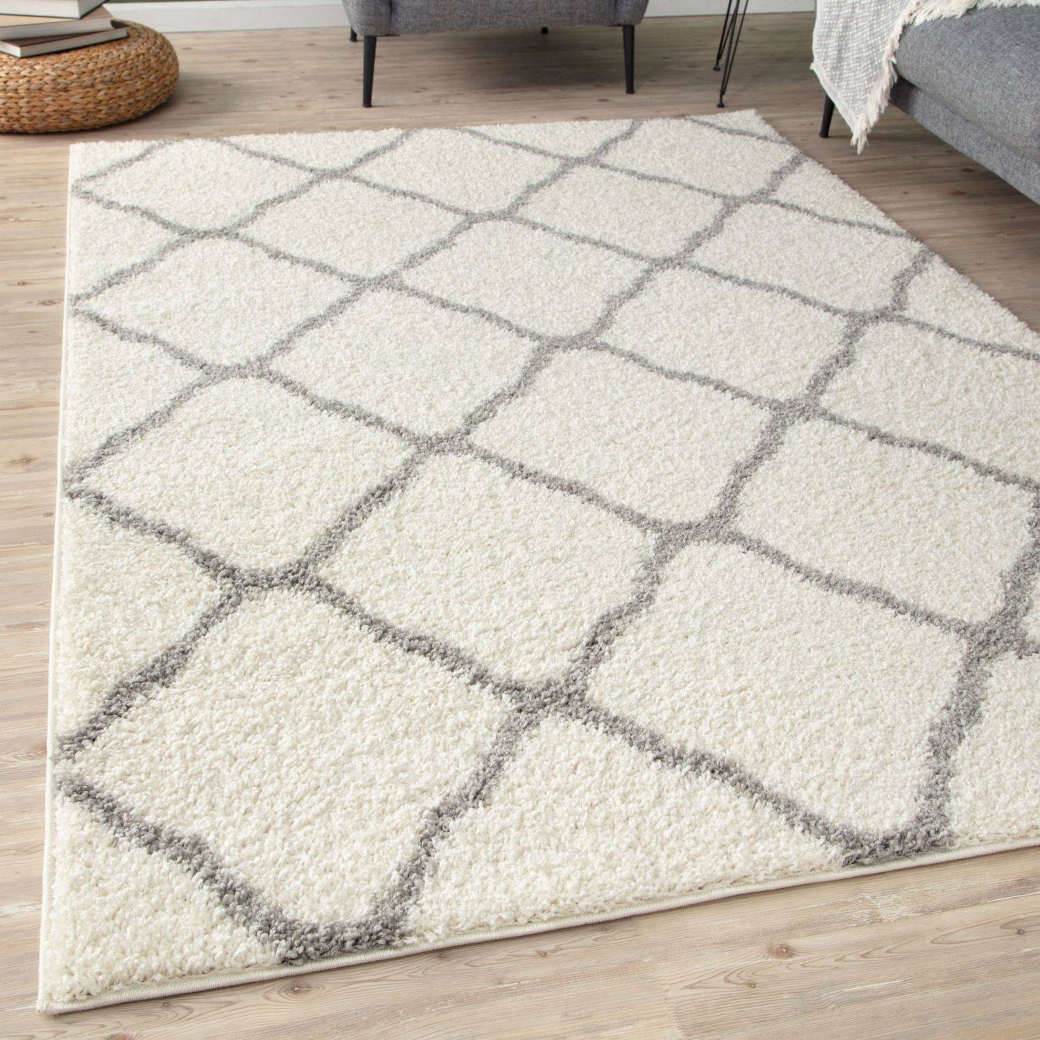 Moroccan Ivory Shaggy Rug | 700