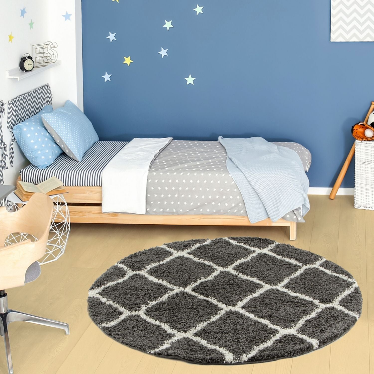 Moroccan Dark Grey Shaggy Rug | 740