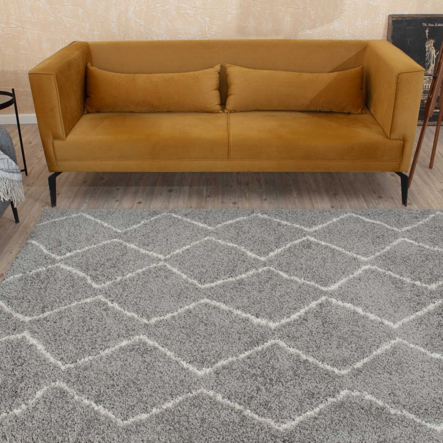 Moroccan Grey Shaggy Rug | 810