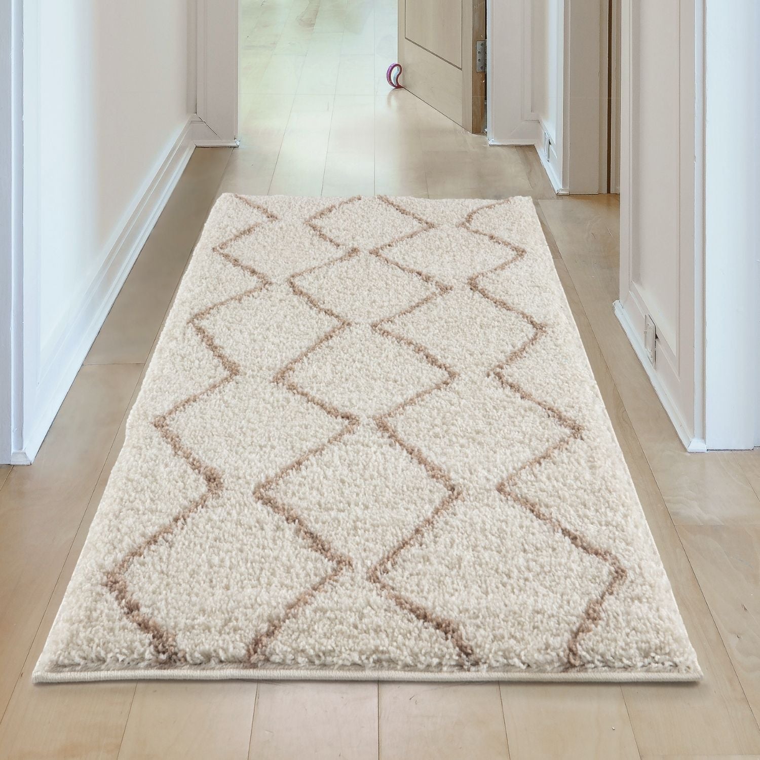 Moroccan Ivory Beige Shaggy Rug | 830