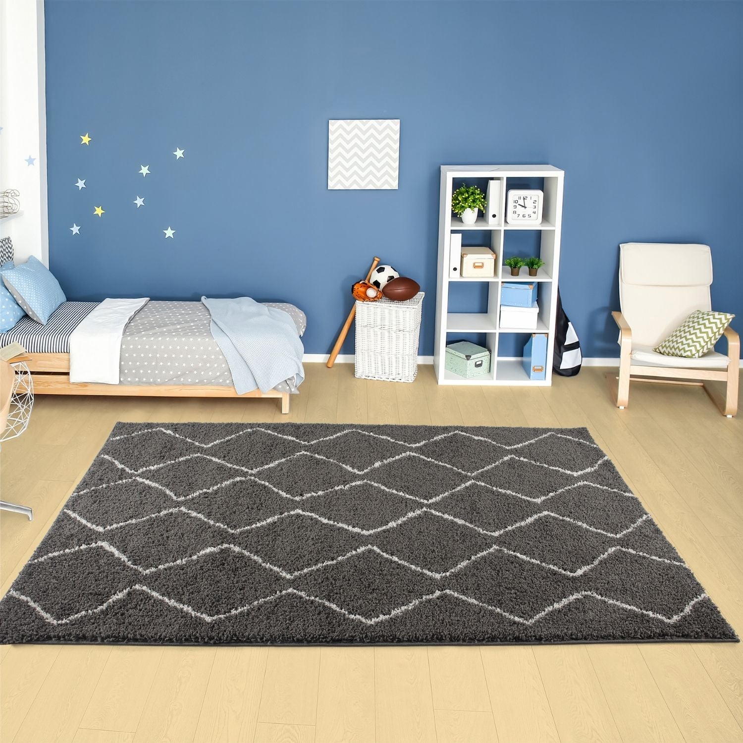 Moroccan Dark Grey Shaggy Rug | 840