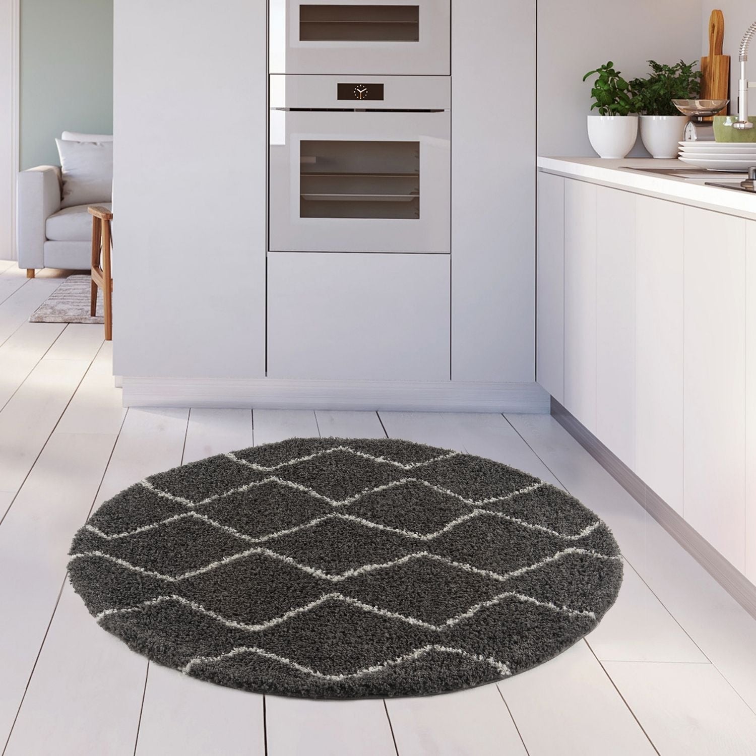 Moroccan Dark Grey Shaggy Rug | 840