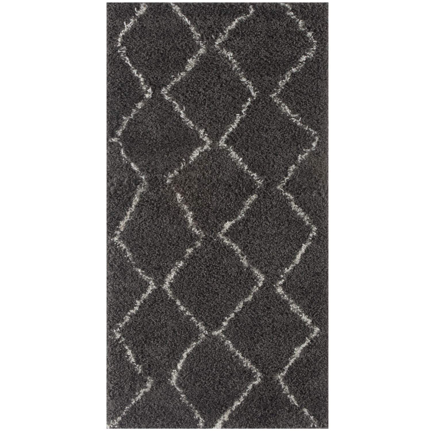 Moroccan Dark Grey Shaggy Rug | 840
