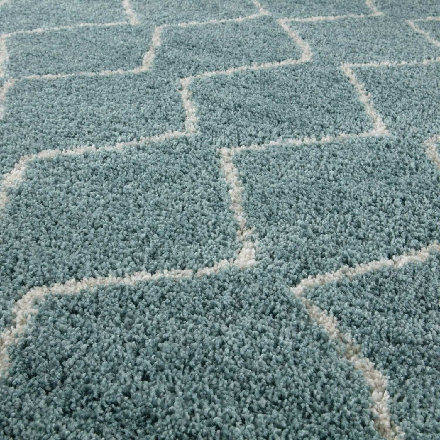 Moroccan Duck Egg Blue Shaggy Rug | 850