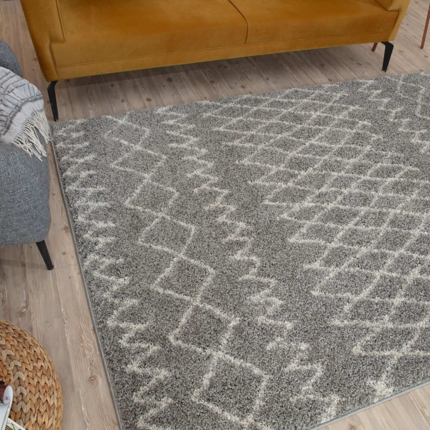 Moroccan Grey Shaggy Rug | 910