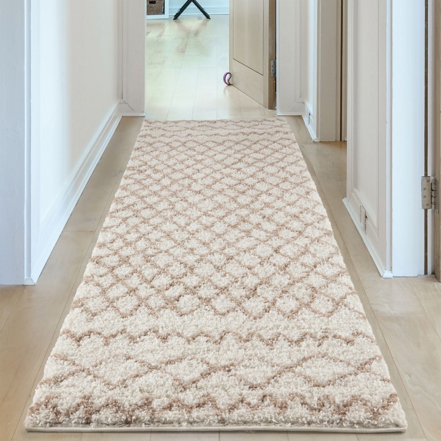 Moroccan Ivory Beige Shaggy Rug | 930