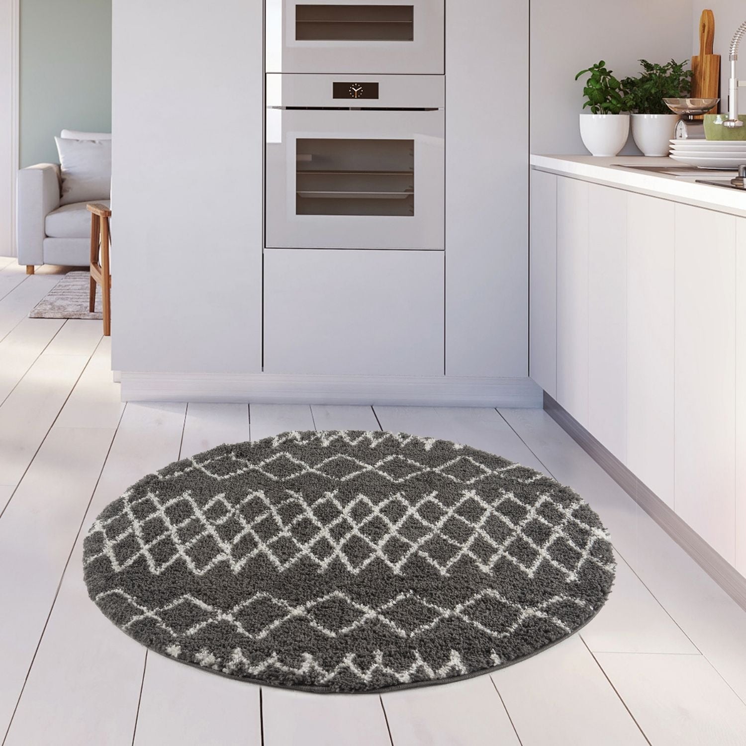 Moroccan Dark Grey Shaggy Rug | 940