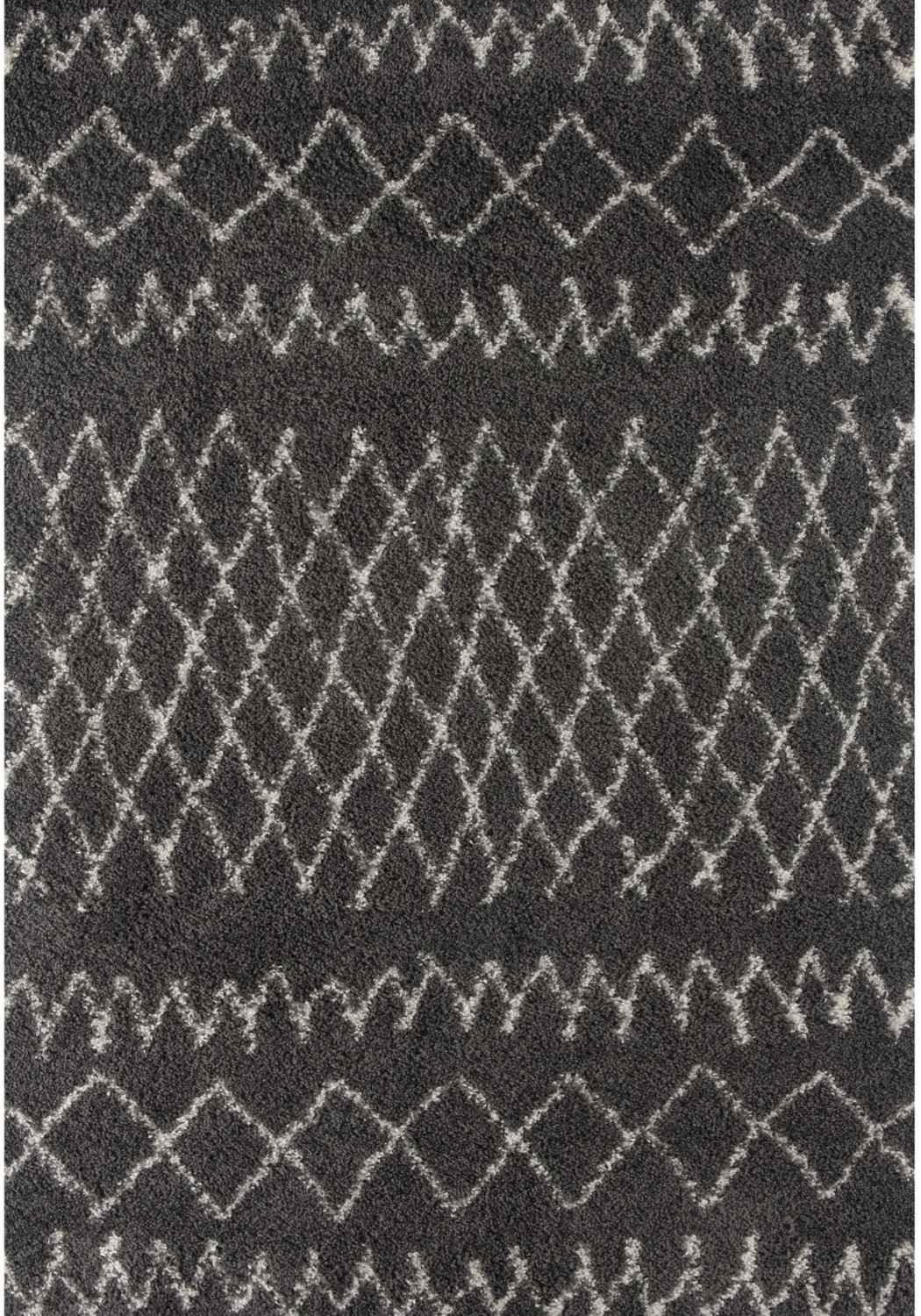 Moroccan Dark Grey Shaggy Rug | 940