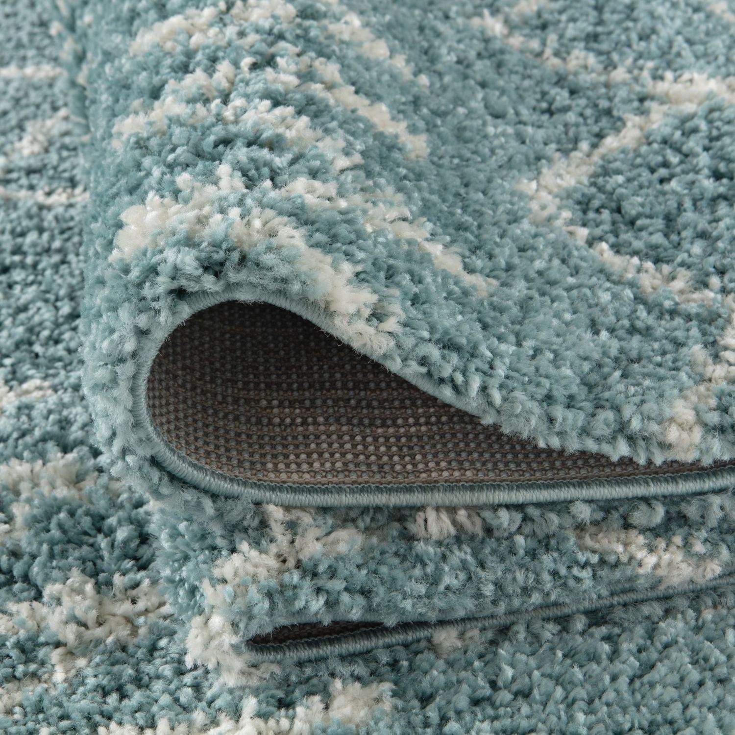 Moroccan Duck Egg Blue Shaggy Rug | 950