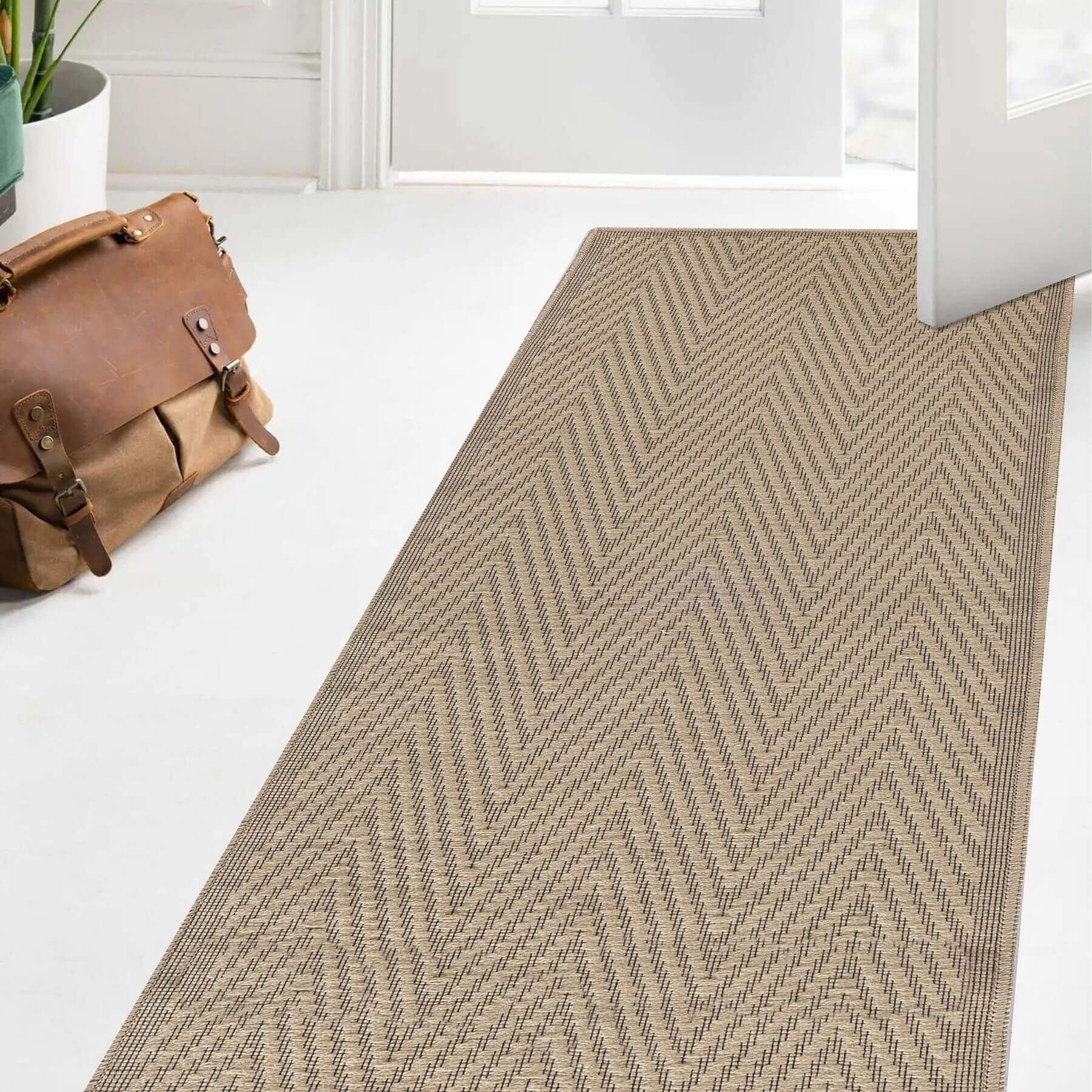 Beige Jute Looking Washable Rugs