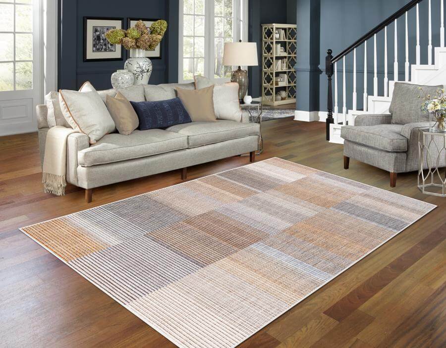 Aspre Shades Lines Rug – Brown Striped