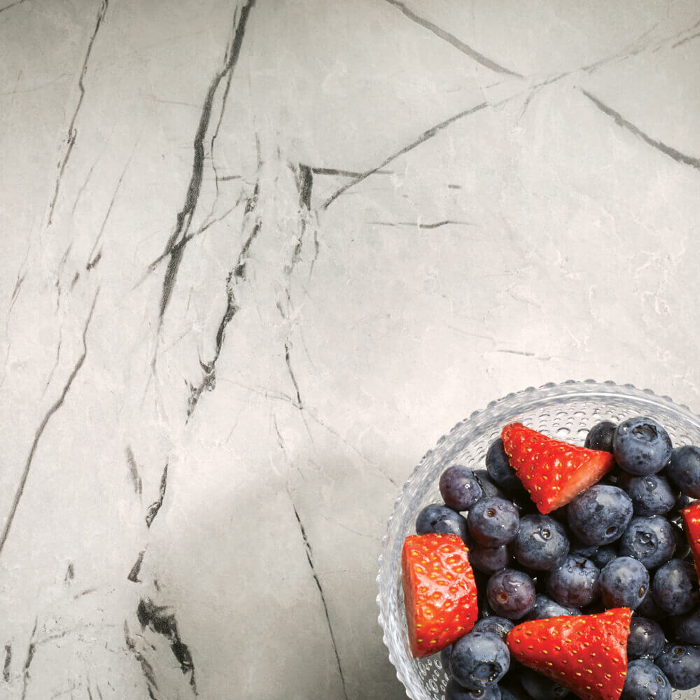Aurora Marble Curved Edge Laminate Kitchen Worktop 40mm